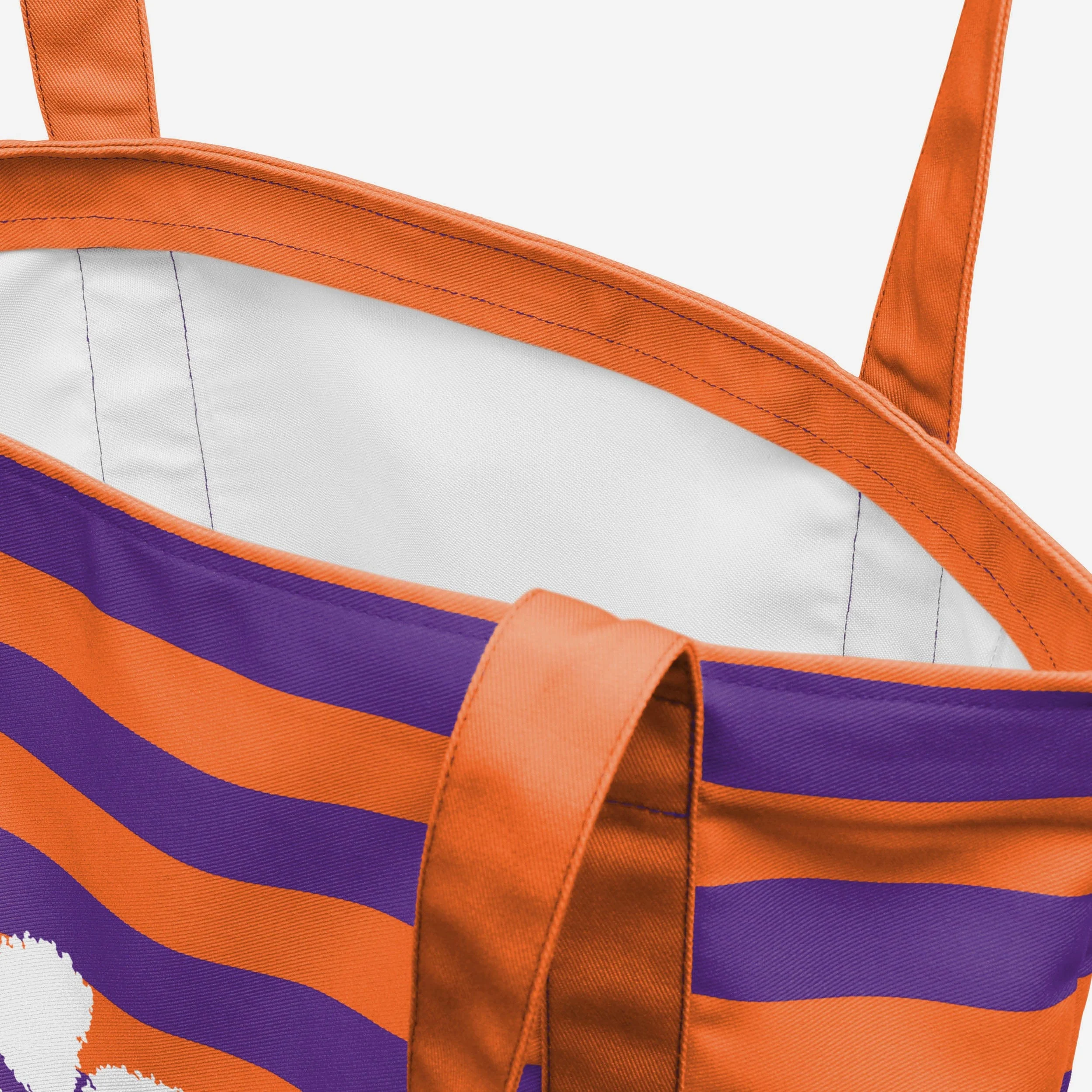 Clemson Tigers Team Stripe Canvas Tote Bag - Image 4