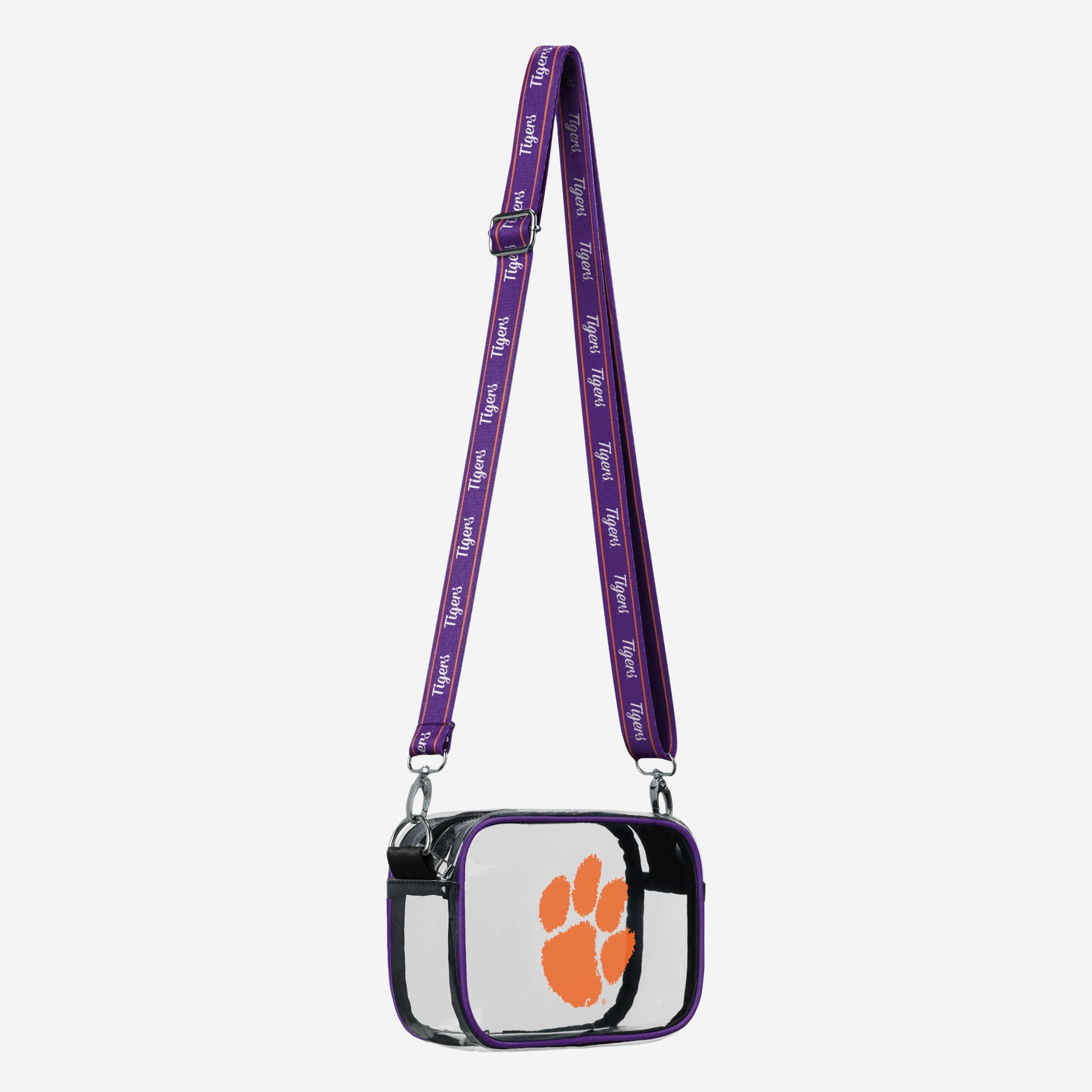 Clemson Tigers Team Stripe Clear Crossbody Bag - Image 2