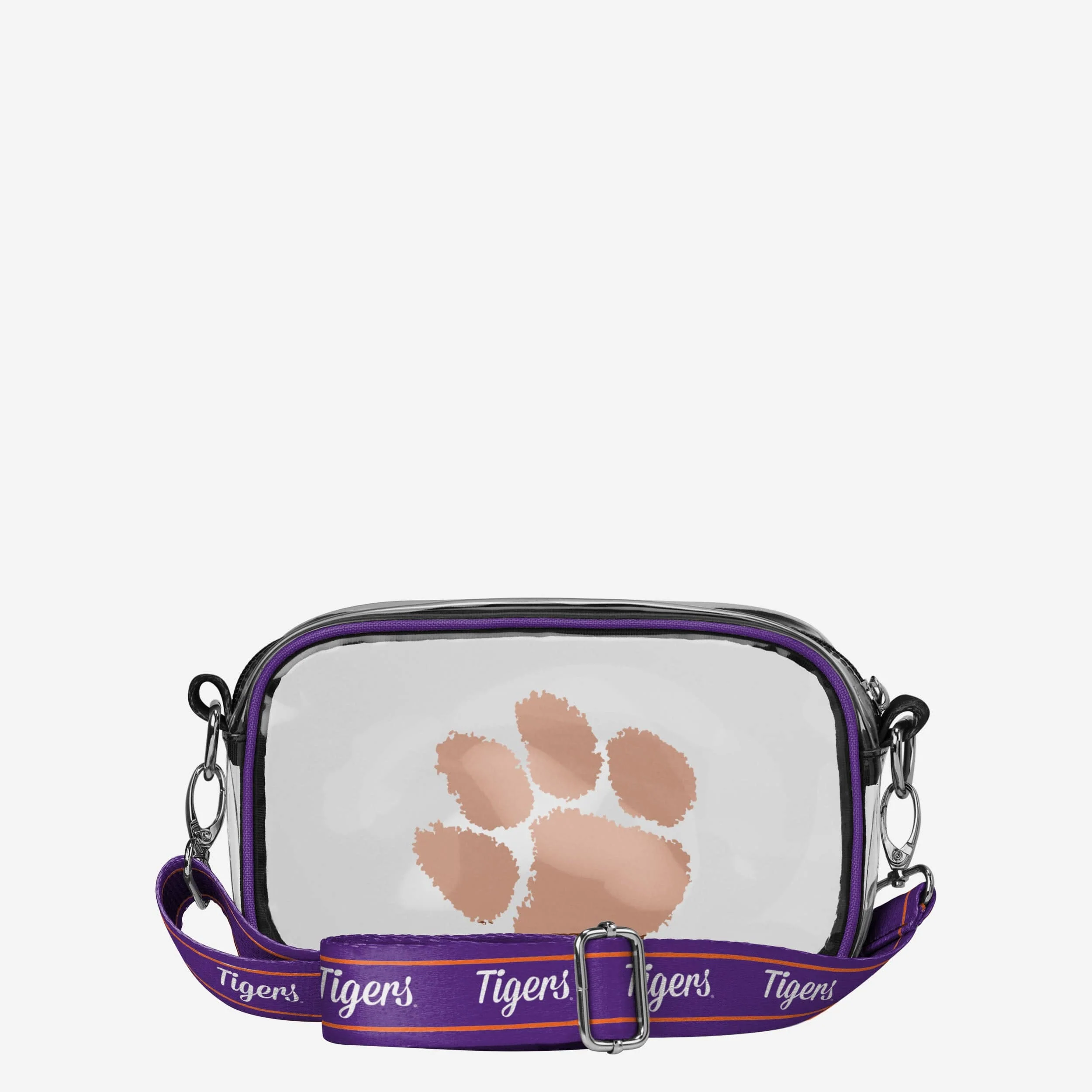 Clemson Tigers Team Stripe Clear Crossbody Bag - Image 5