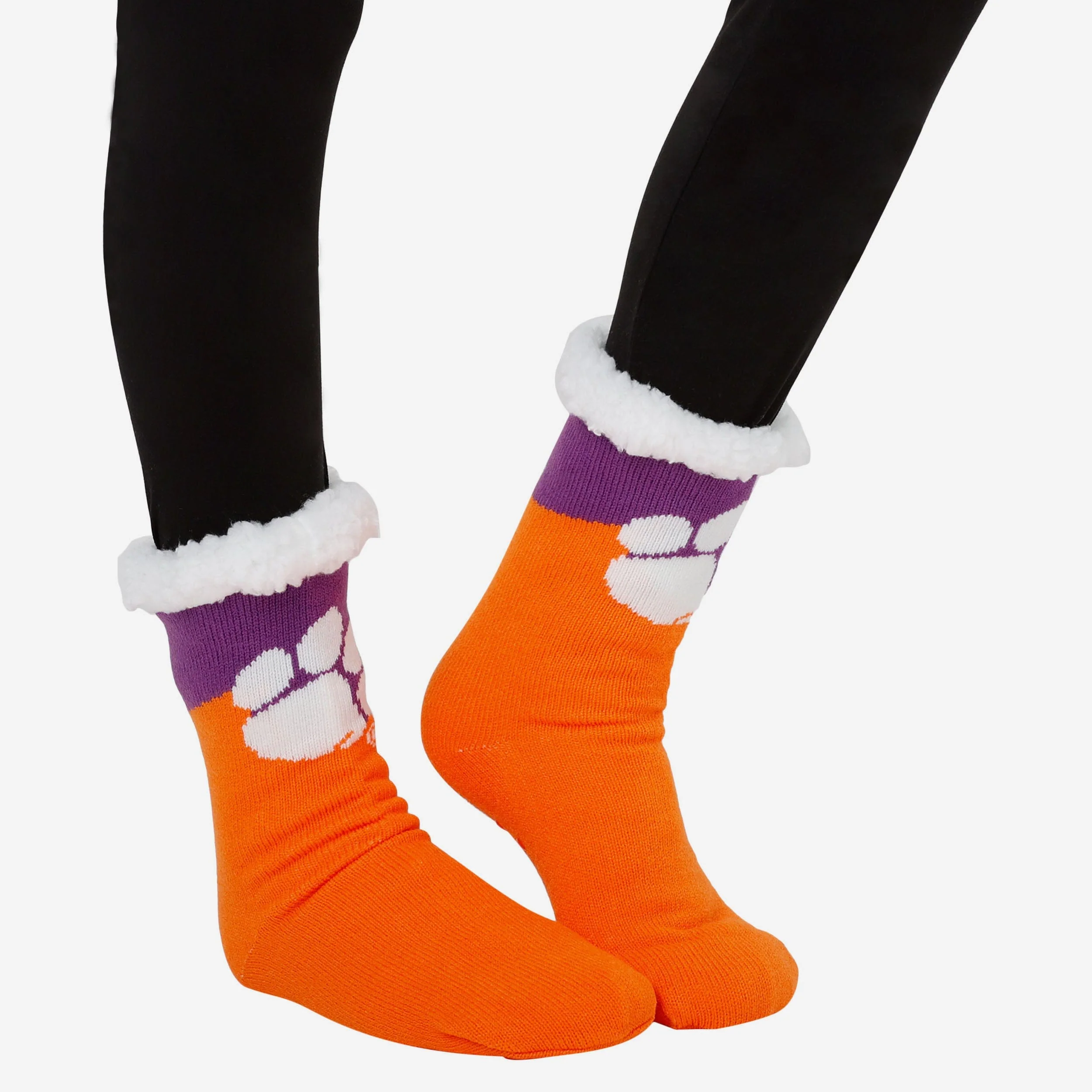Clemson Tigers Womens Fan Footy 3 Pack Slipper Socks - Image 2