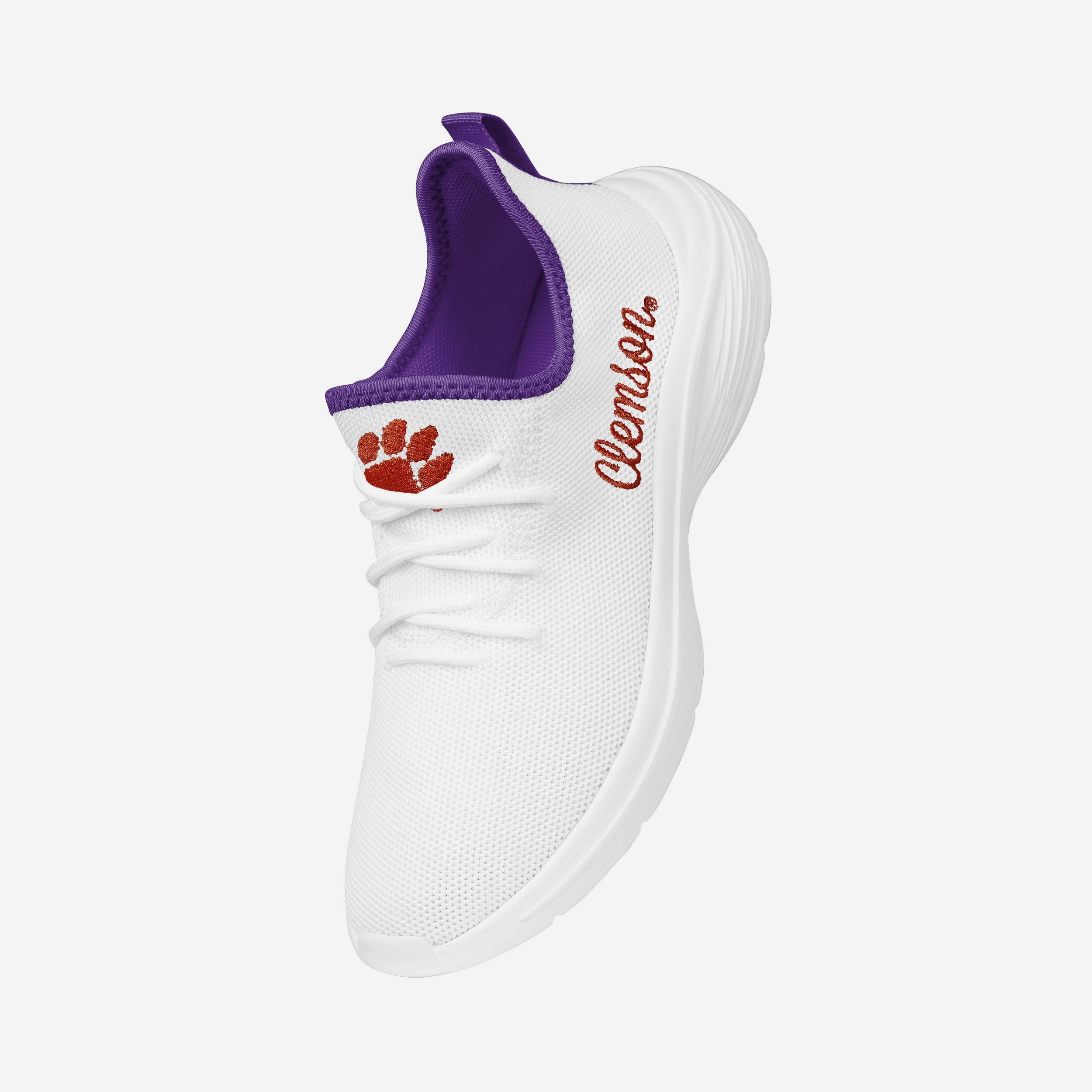 Clemson Tigers Womens Midsole White Sneaker - Image 2