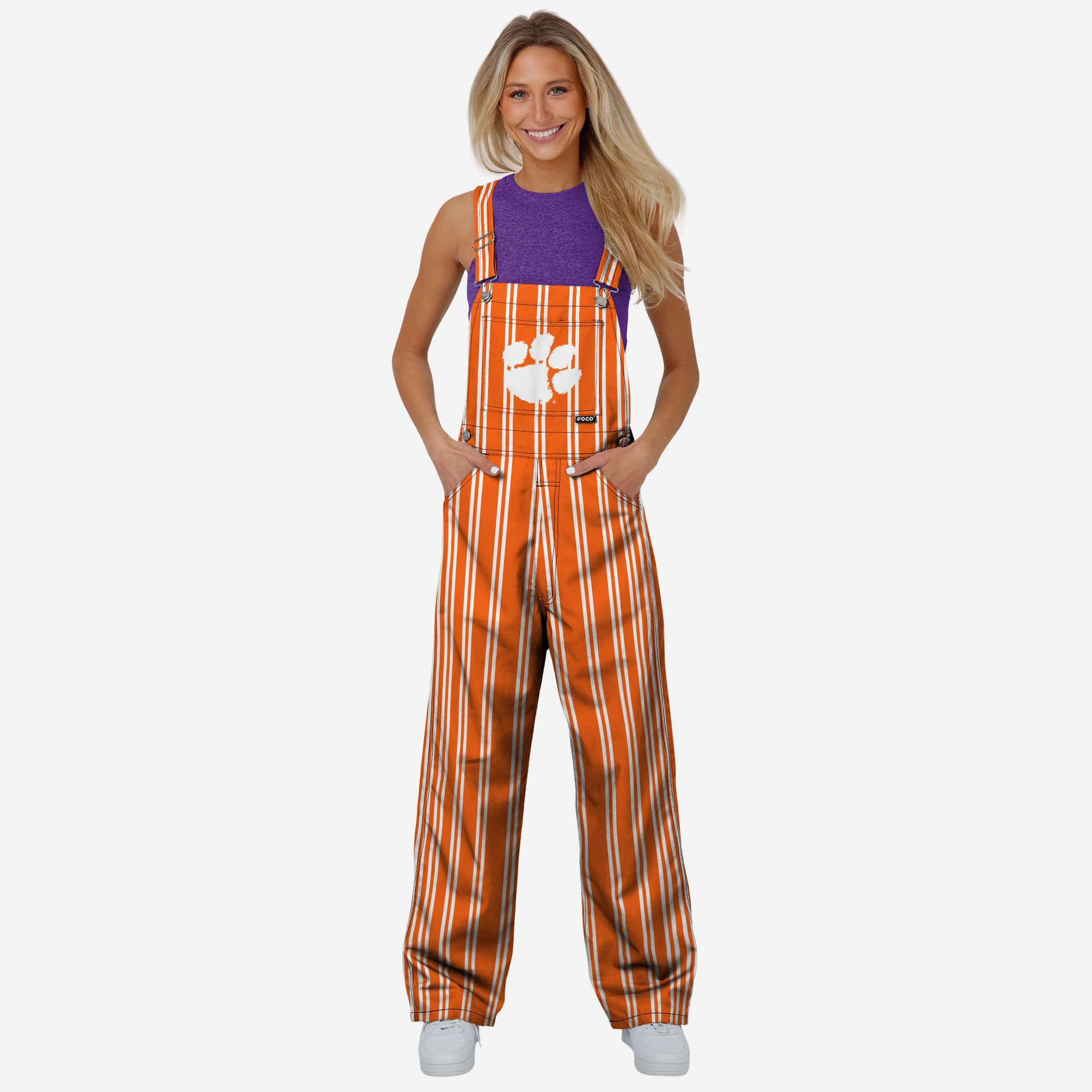 Clemson Tigers Womens Sideline Spirit Bib Overalls
