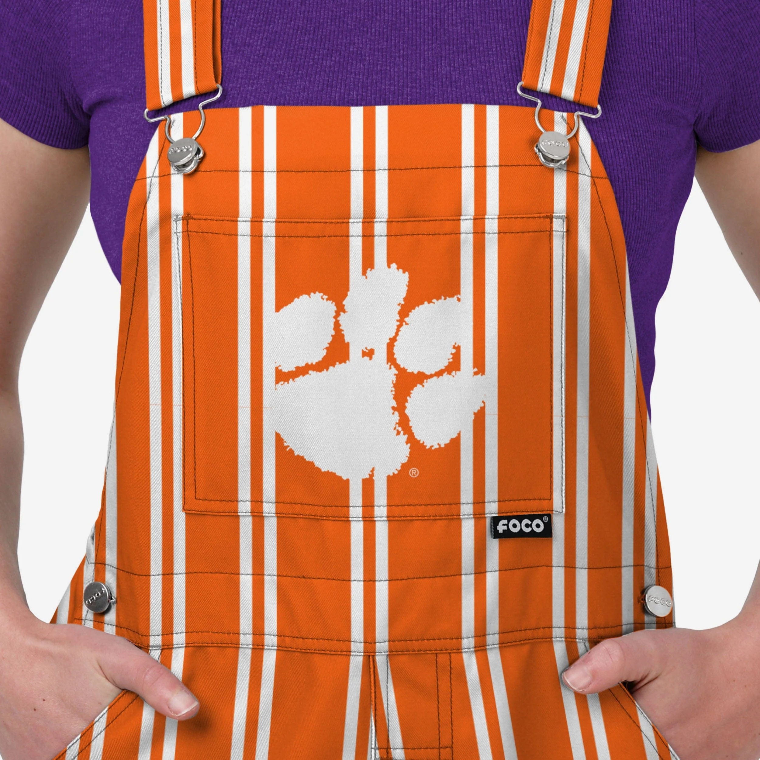 Clemson Tigers Womens Sideline Spirit Bib Overalls - Image 4
