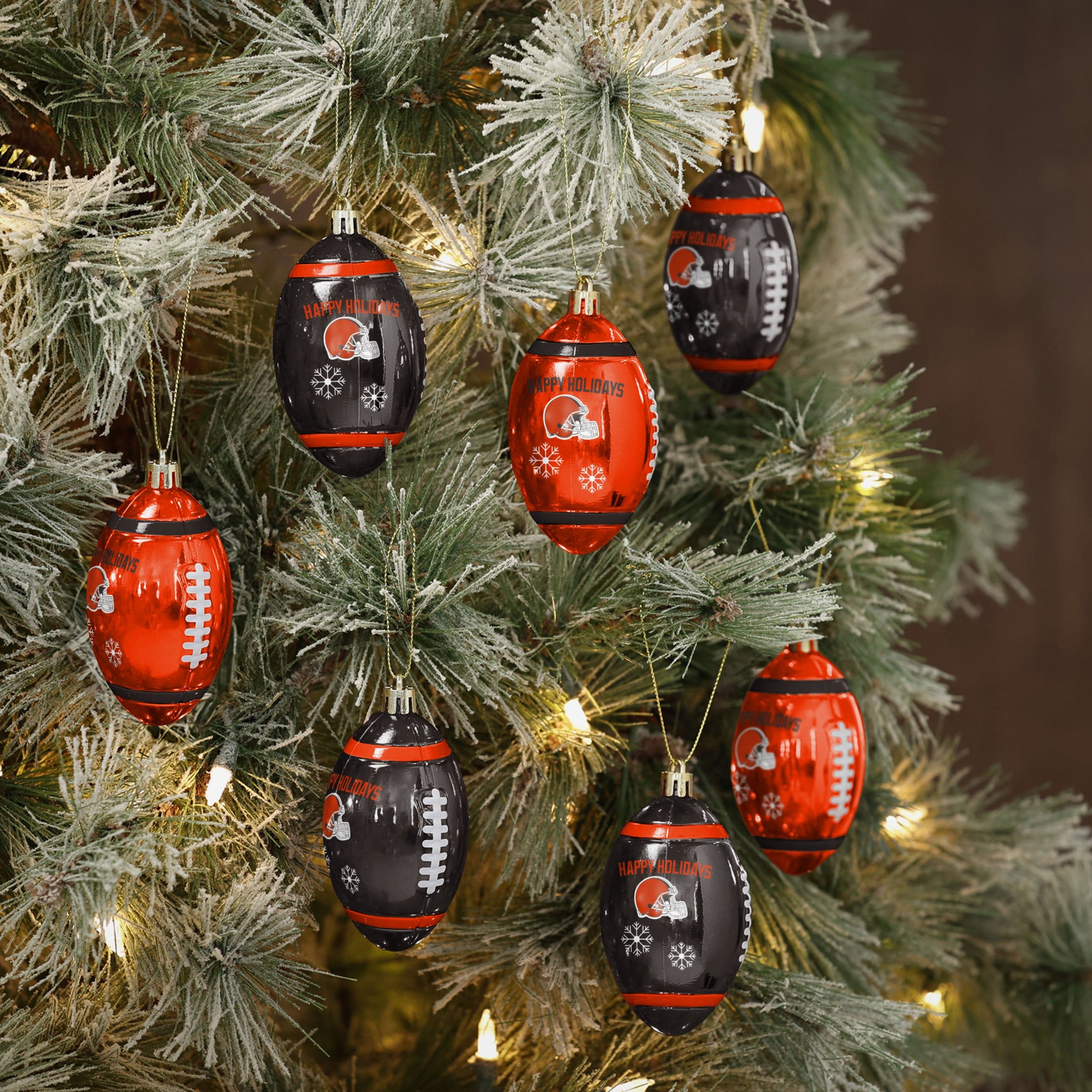 Cleveland Browns 12 Pack Football Ornament Set - Image 2