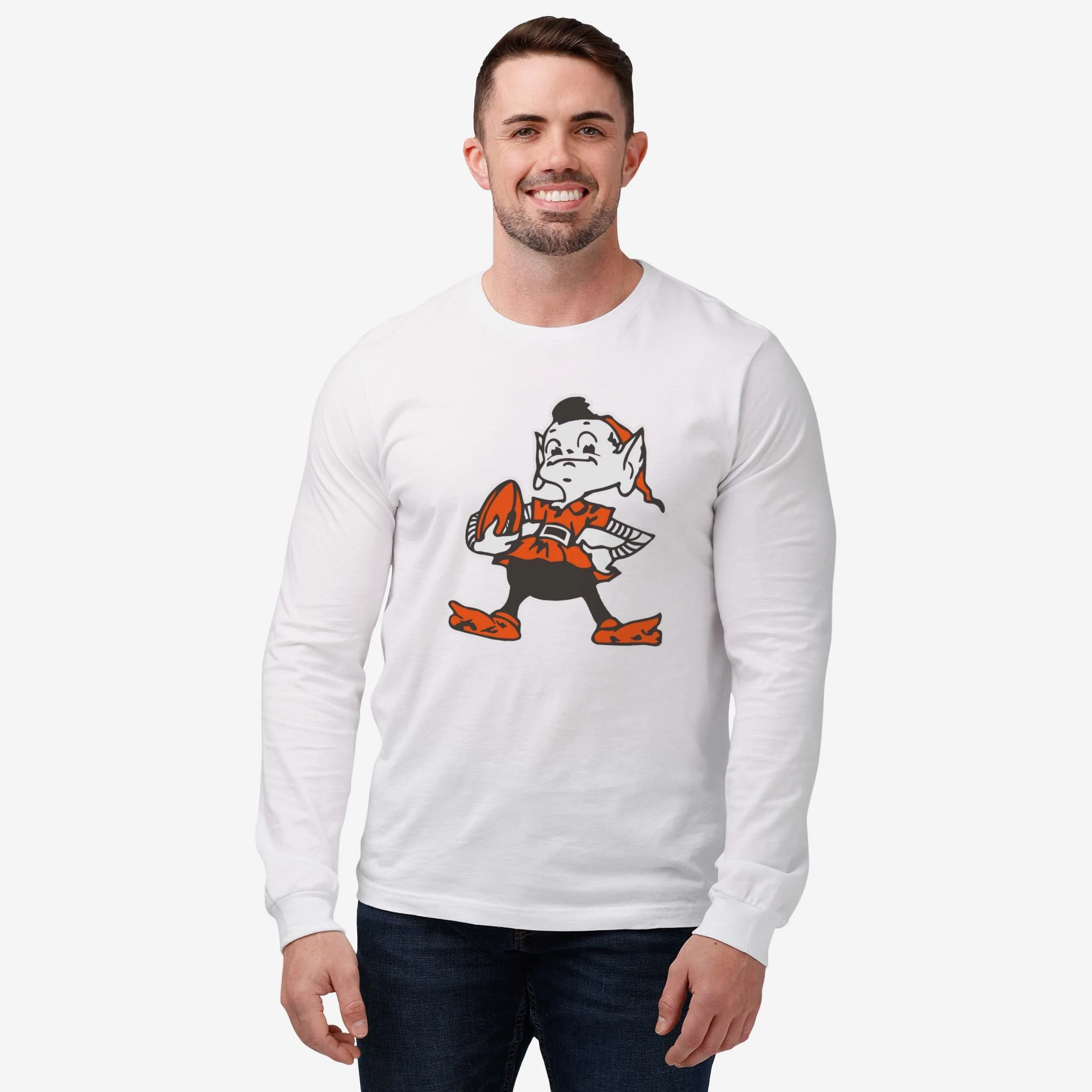 Cleveland Browns 1959 Retro Logo Long Sleeve T-Shirt - Image 10