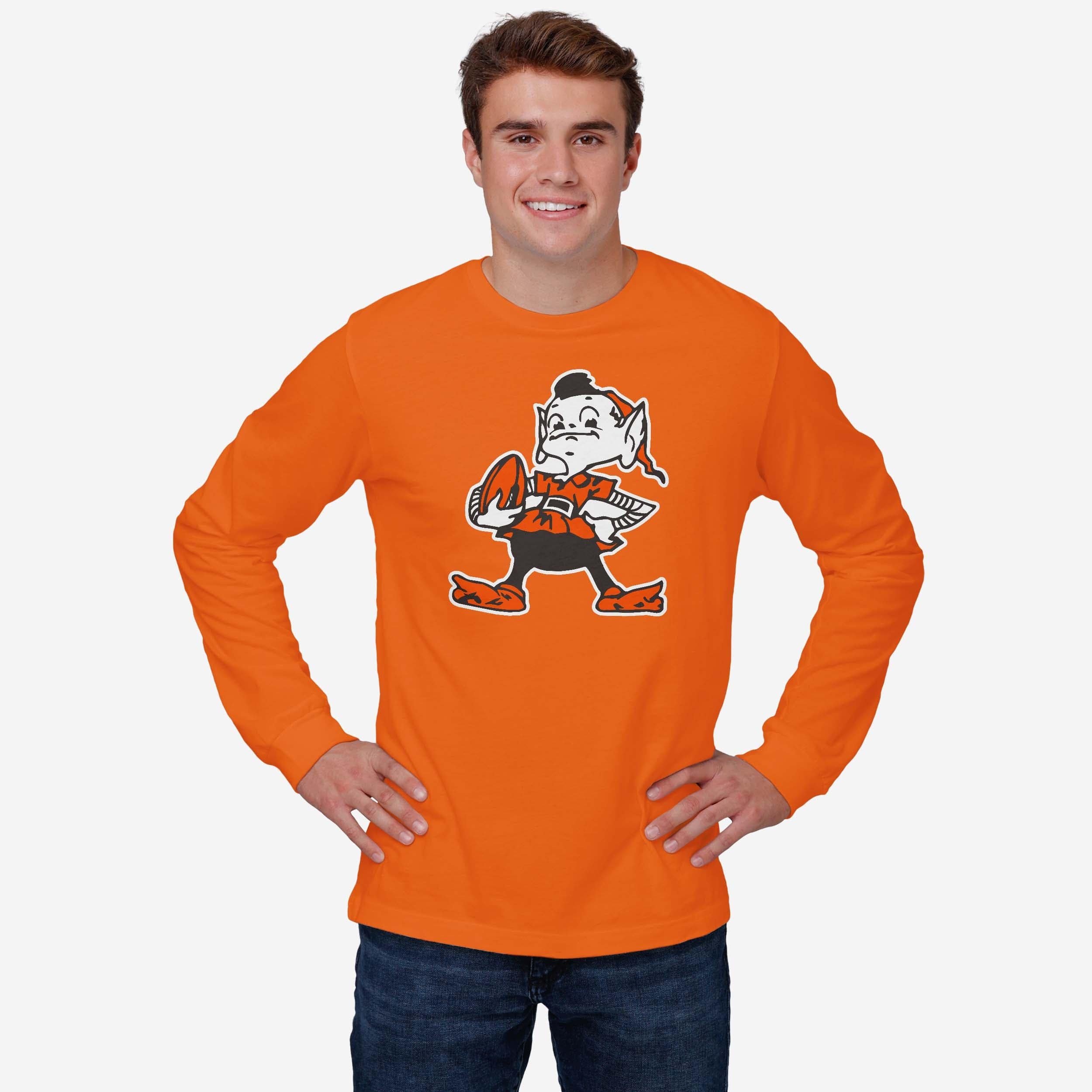 Cleveland Browns 1959 Retro Logo Long Sleeve T-Shirt - Image 6