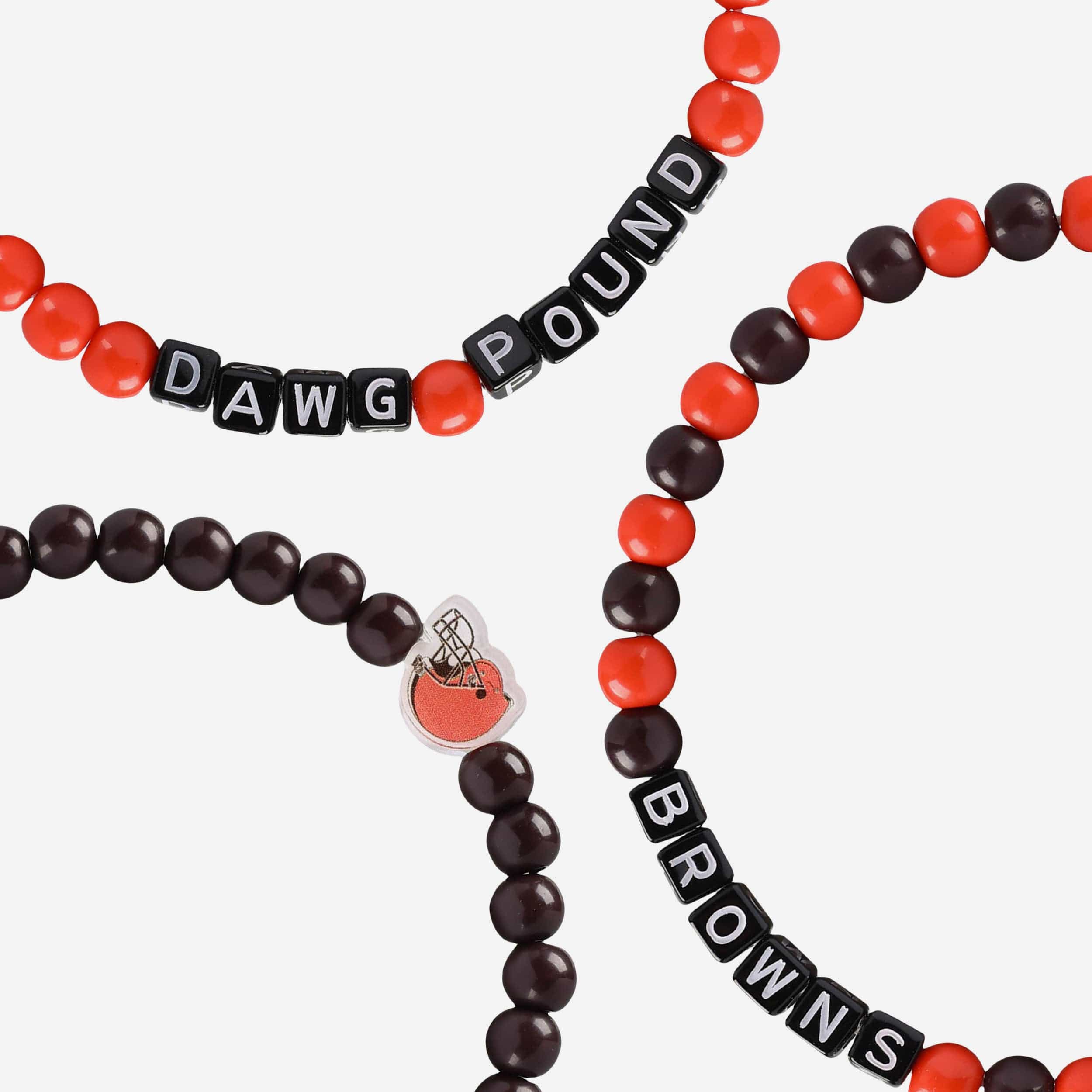 Cleveland Browns 3 Pack Beaded Friendship Bracelet - Image 2