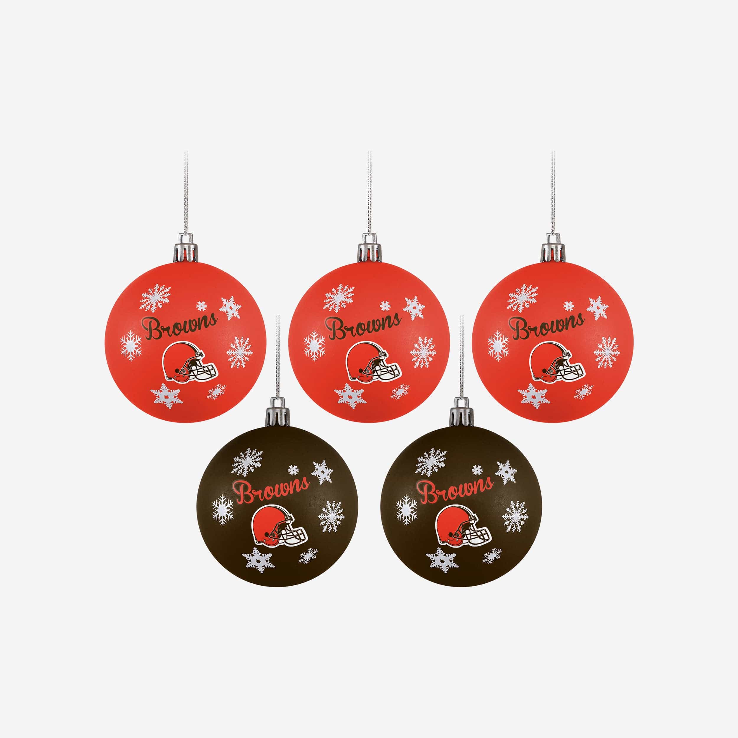 Cleveland Browns 5 Pack Shatterproof Ball Ornament Set