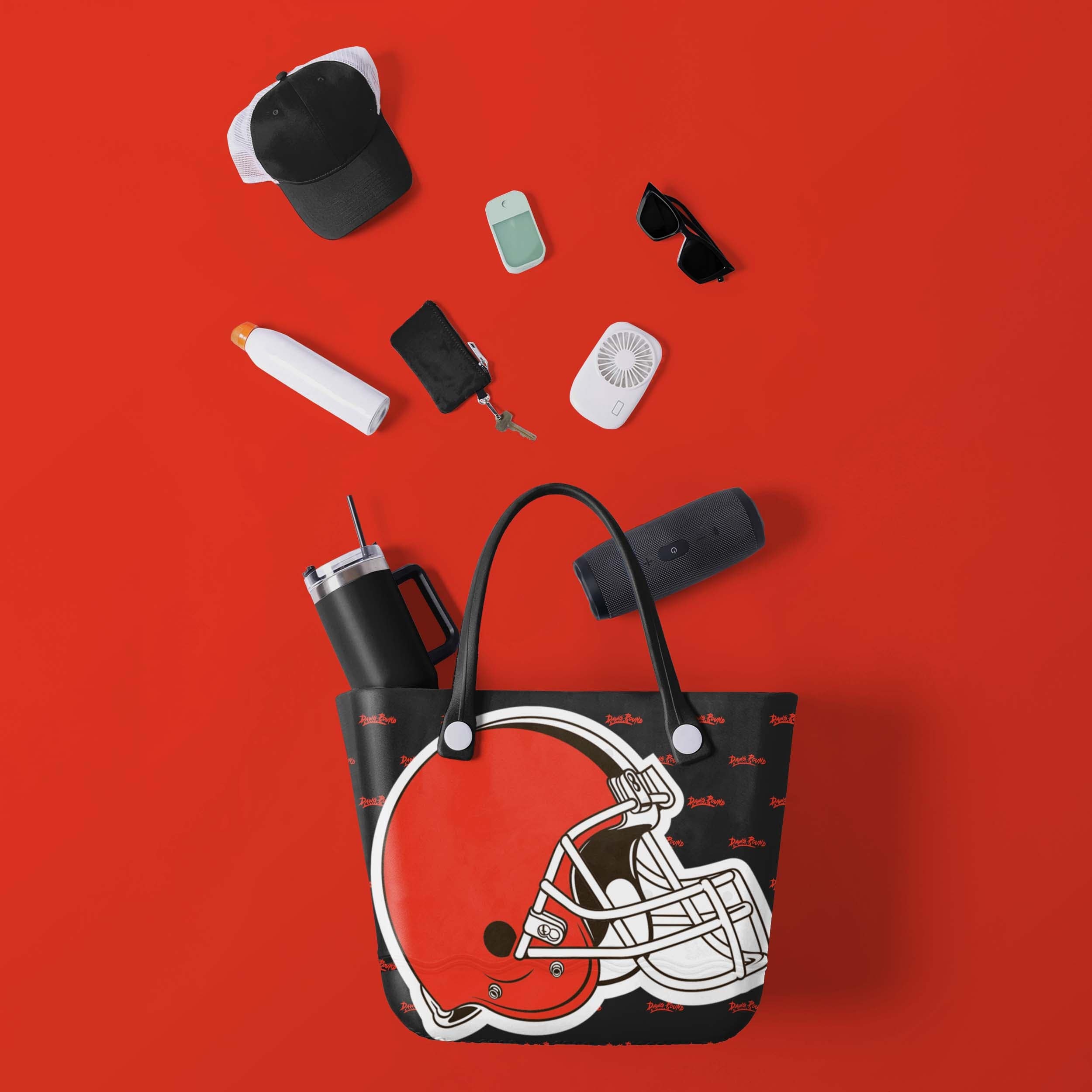 Cleveland Browns Big Logo Mini Print Tailgate Tote Bag - Image 2