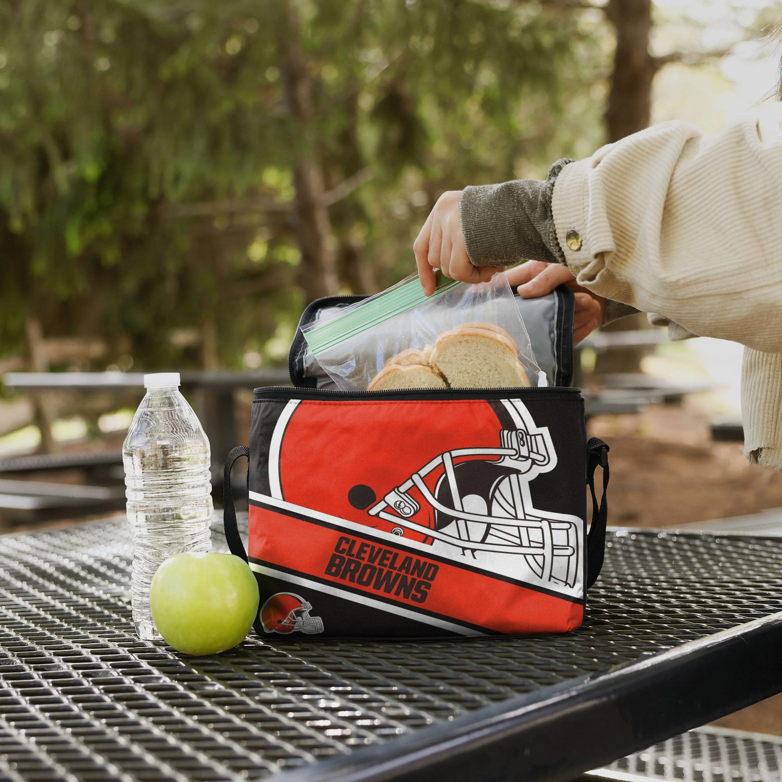 Cleveland Browns Big Logo Stripe 6 Pack Cooler - Image 3