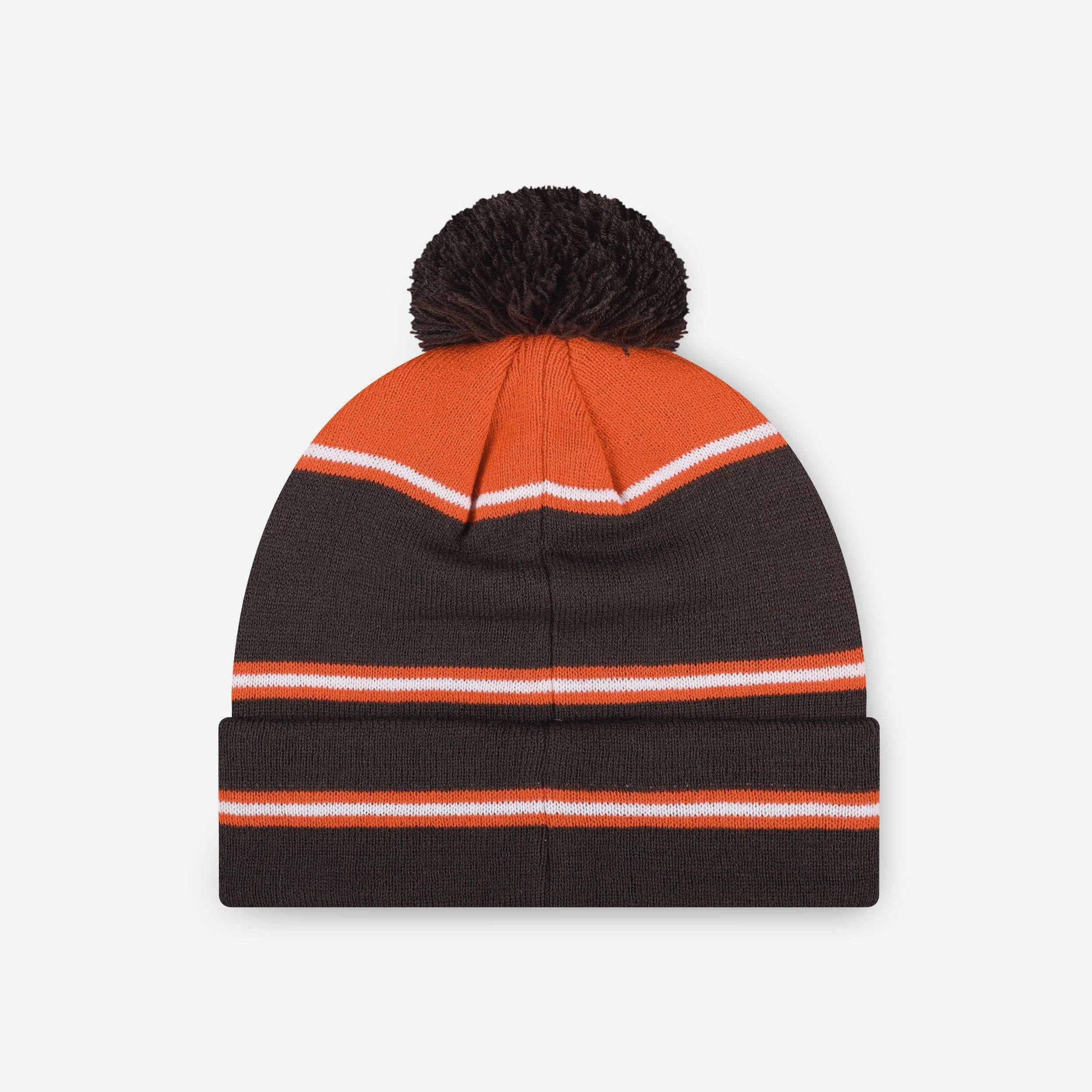 Cleveland Browns Big Wordmark Stripe Pom Beanie - Image 2