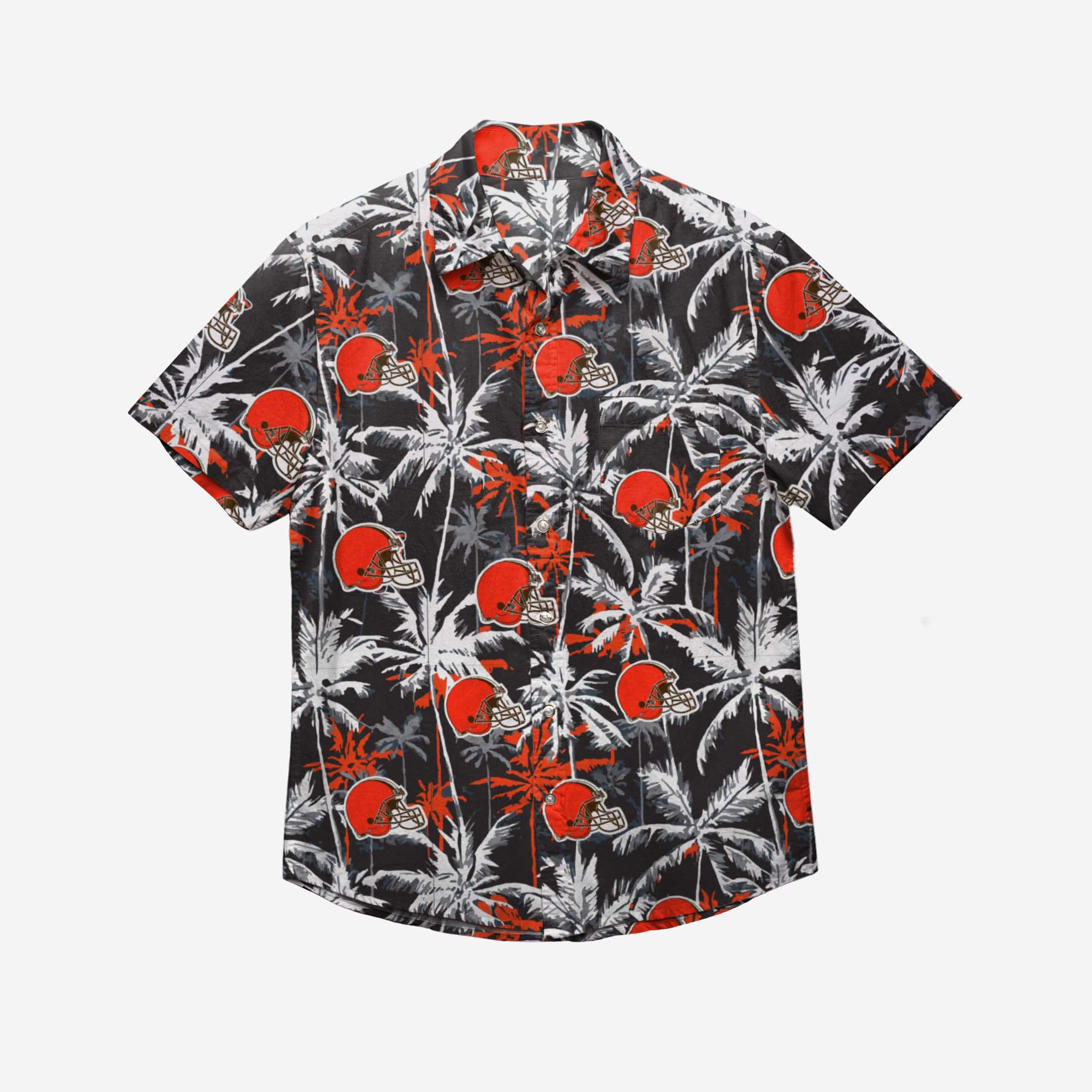 Cleveland Browns Black Floral Button Up Shirt - Image 3