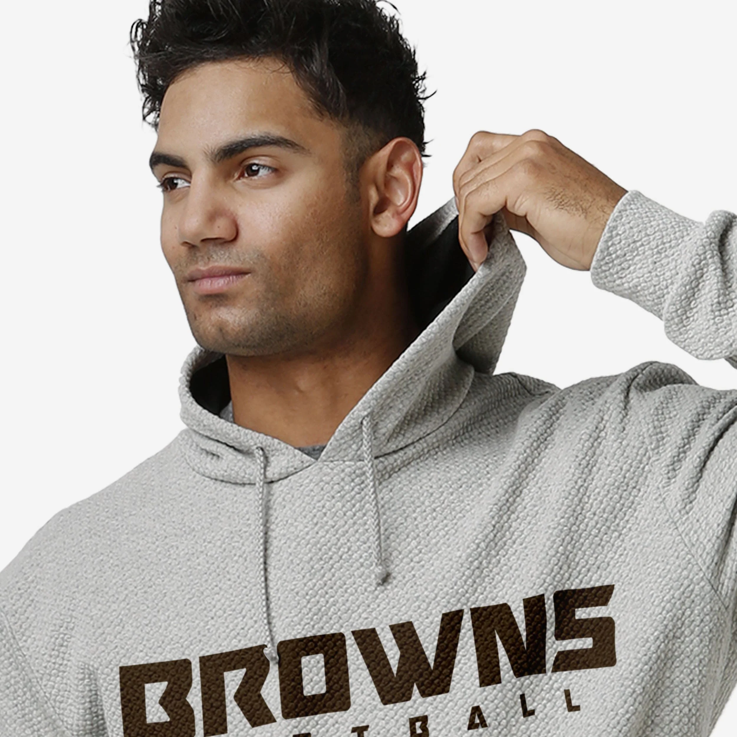 Cleveland Browns Gray Woven Hoodie - Image 5