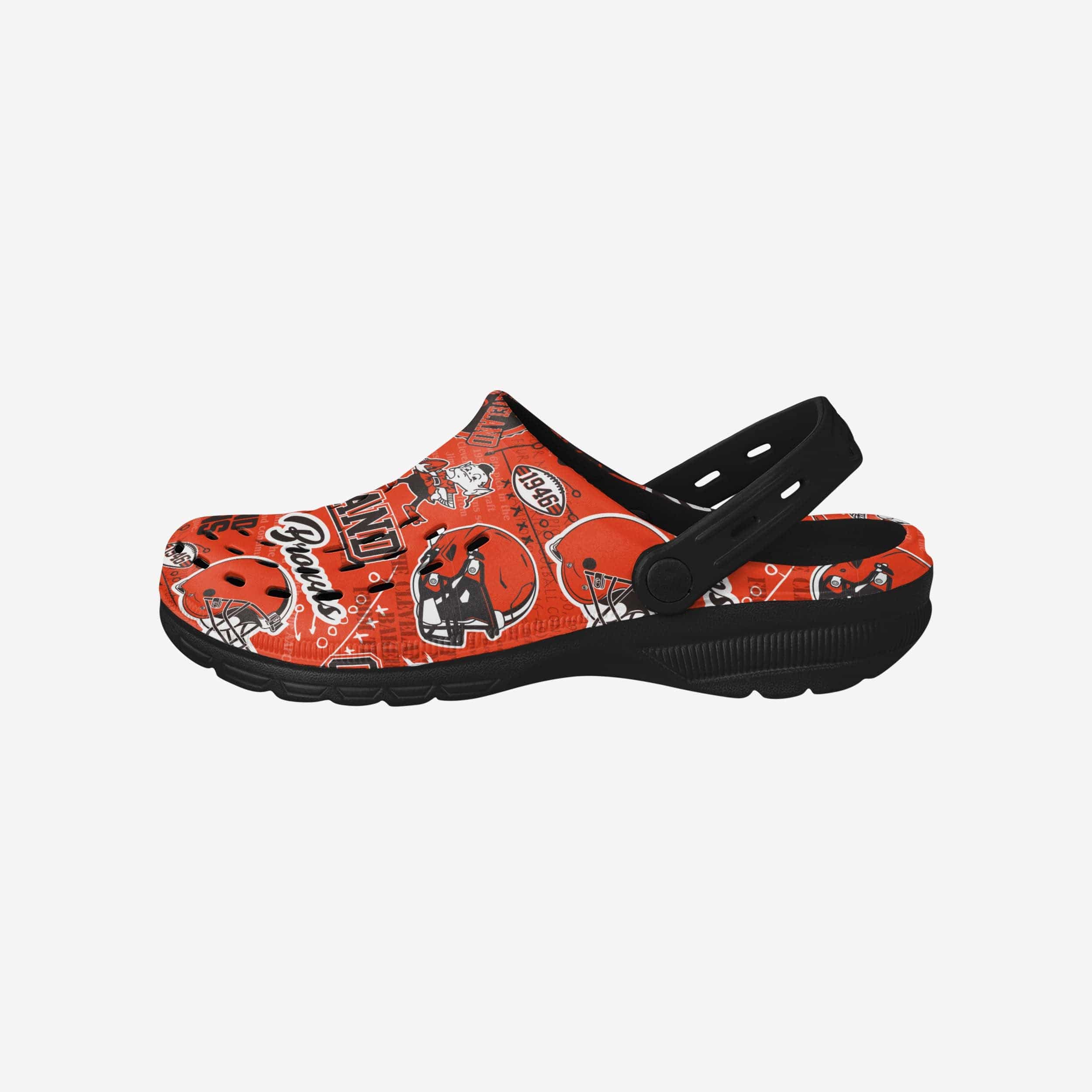 Cleveland Browns Historic Print Clog With Strap