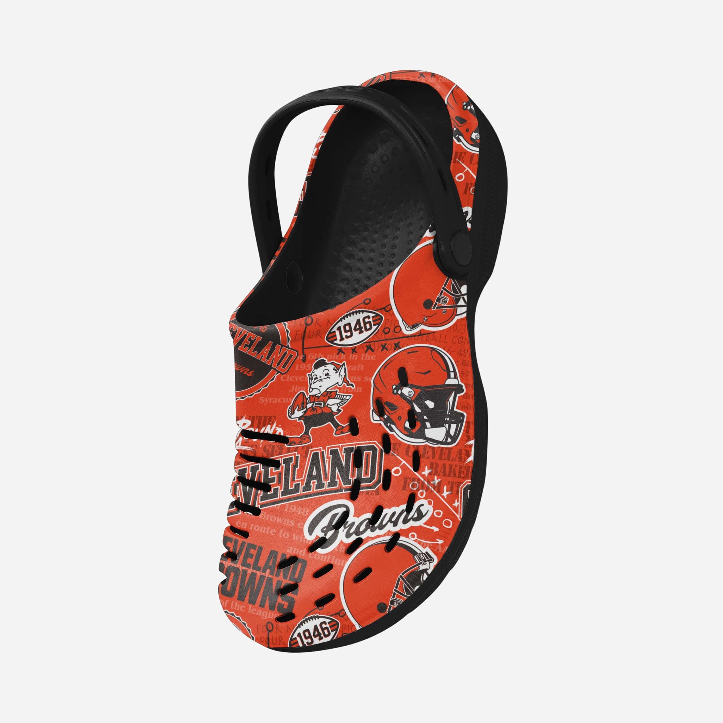 Cleveland Browns Historic Print Clog With Strap - Image 2