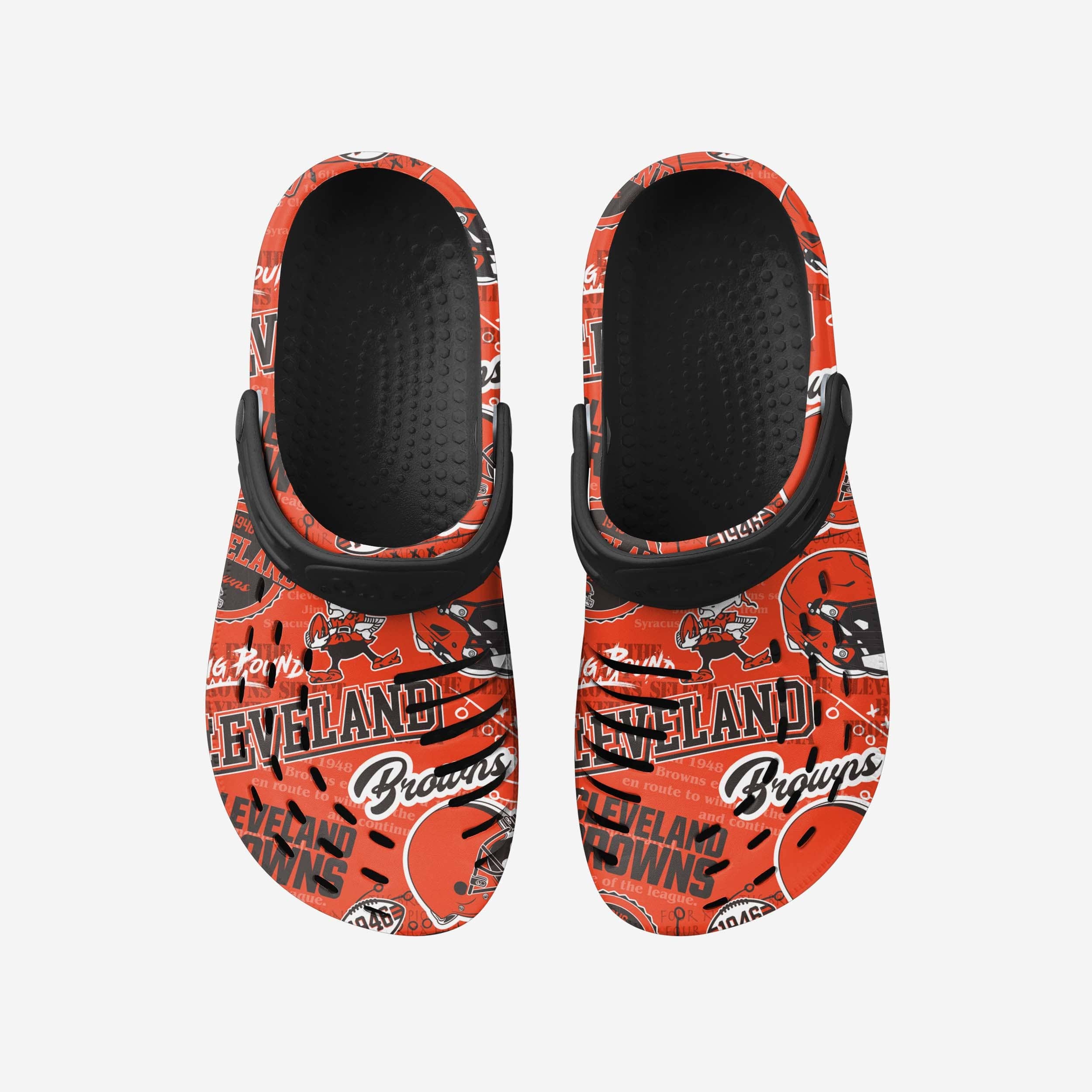 Cleveland Browns Historic Print Clog With Strap - Image 4
