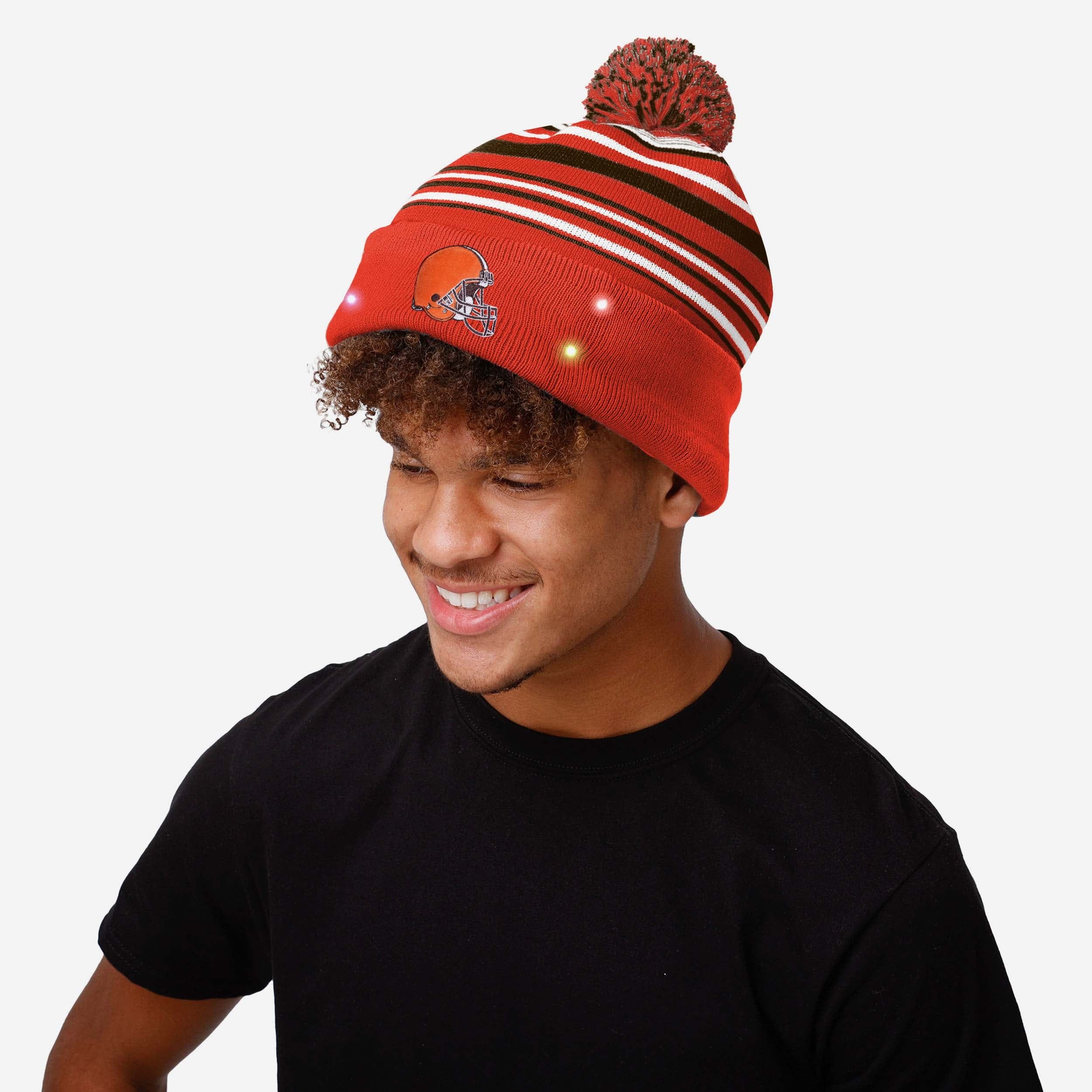 Cleveland Browns Horizontal Stripe Light Up Beanie - Image 3