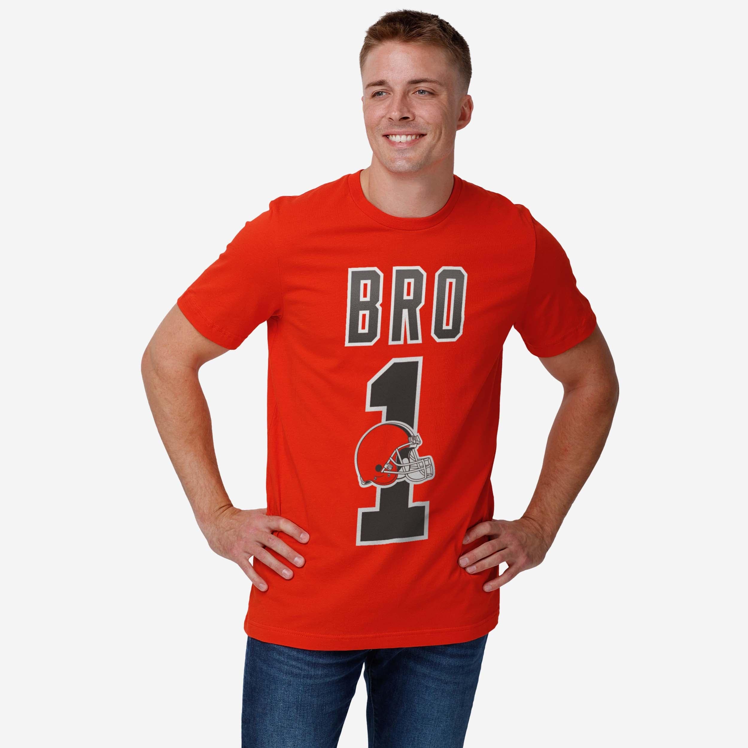 Cleveland Browns Number 1 Bro T-Shirt - Image 2