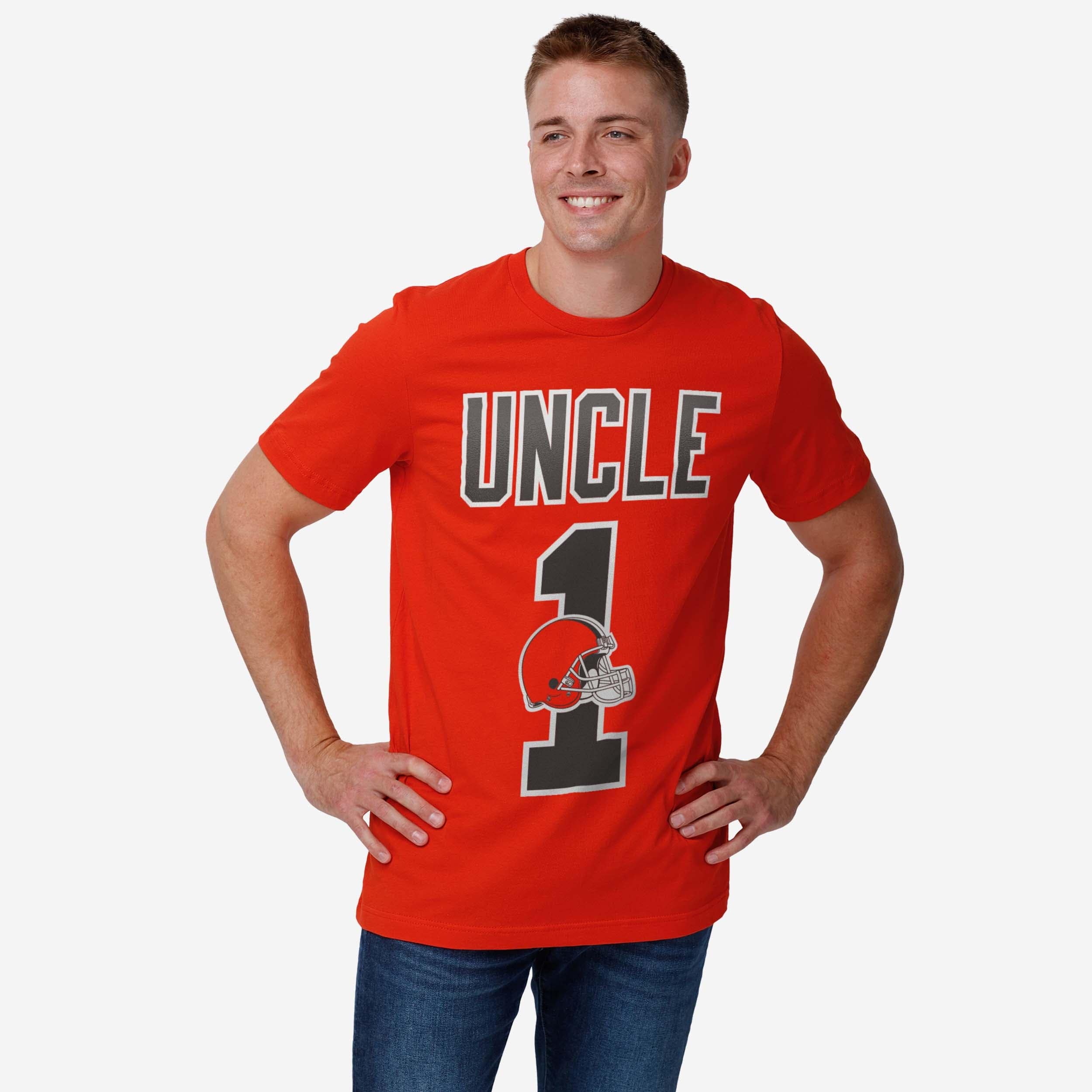 Cleveland Browns Number 1 Uncle T-Shirt - Image 2