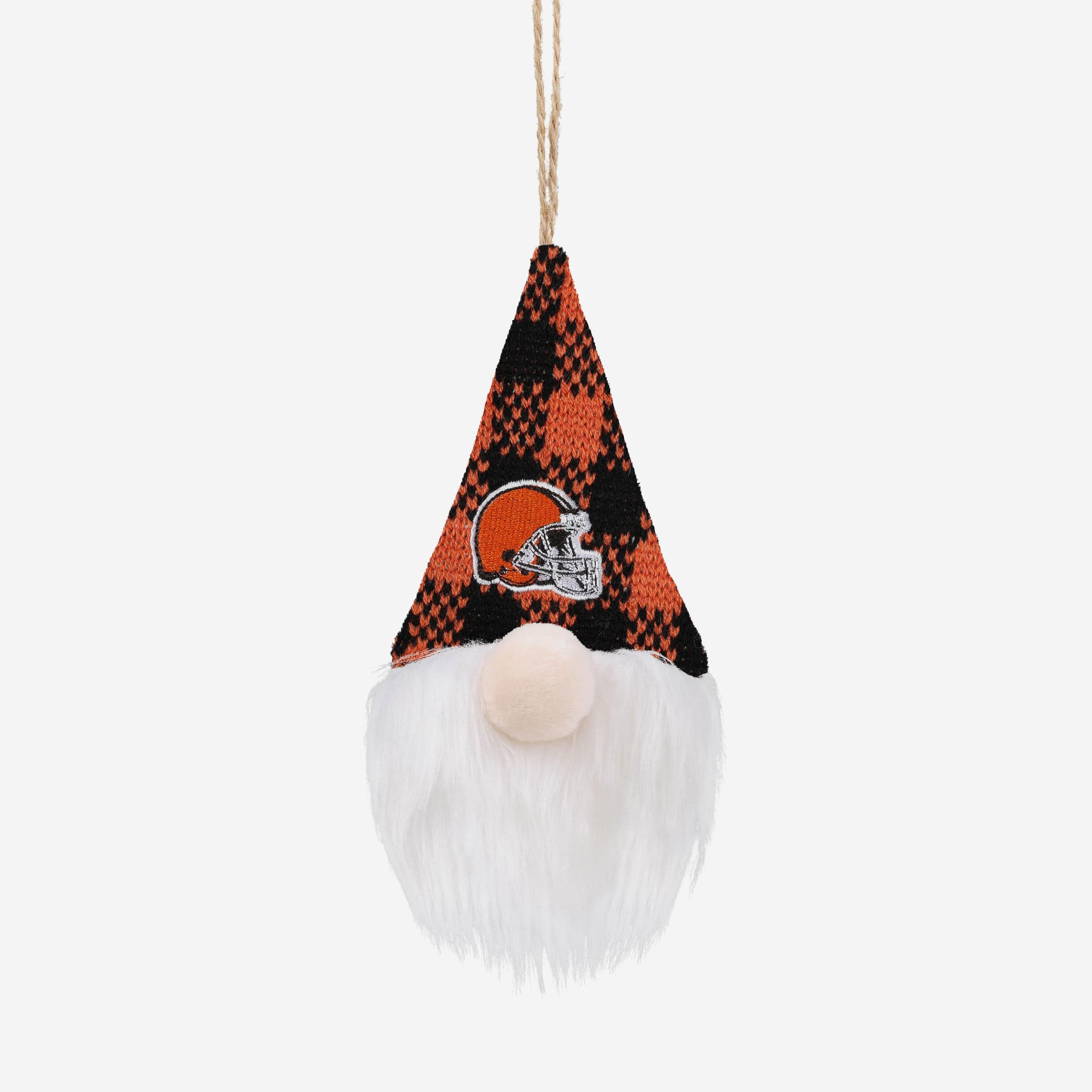 Cleveland Browns Plaid Hat Plush Gnome Ornament