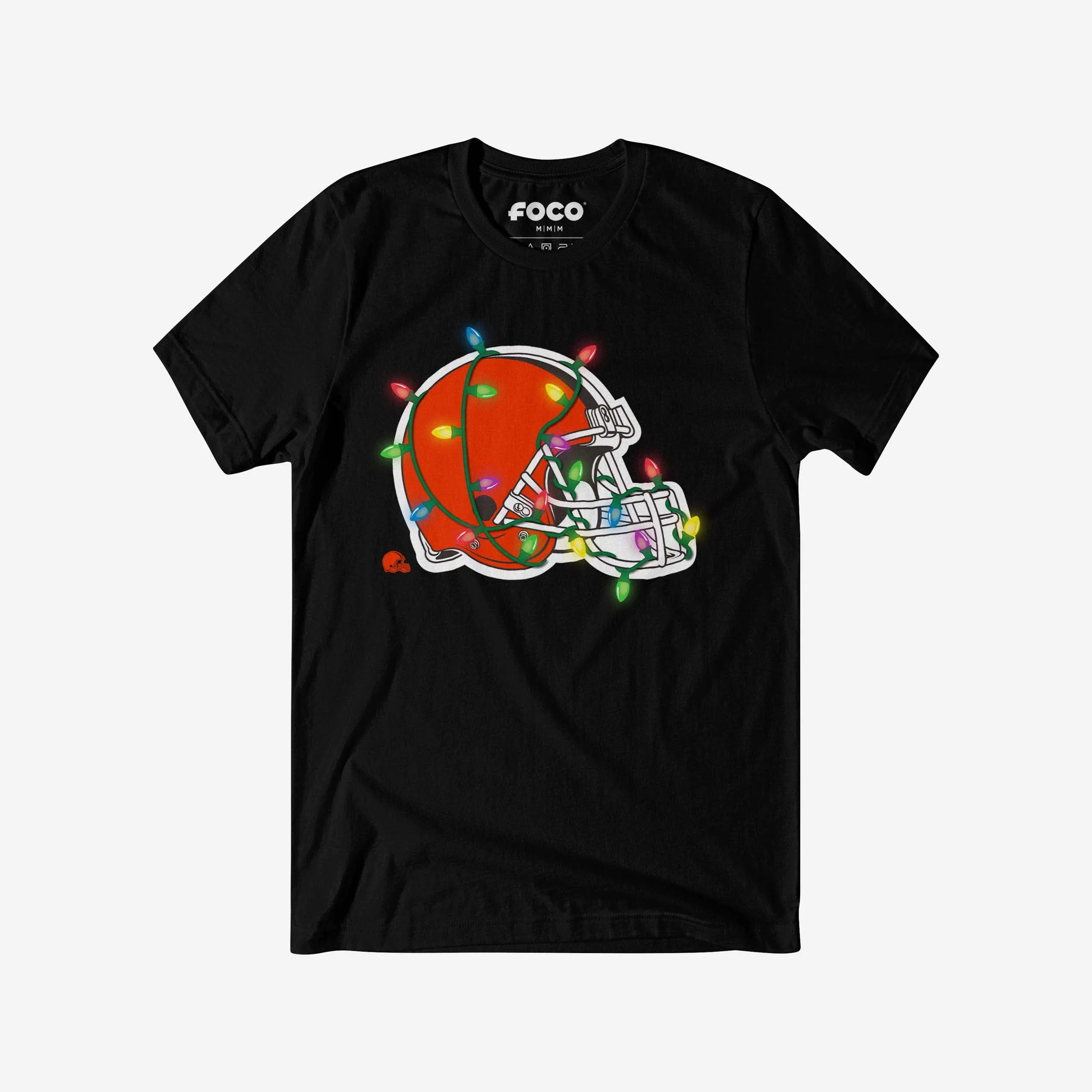 Cleveland Browns Primary Logo Holiday Lights T-Shirt