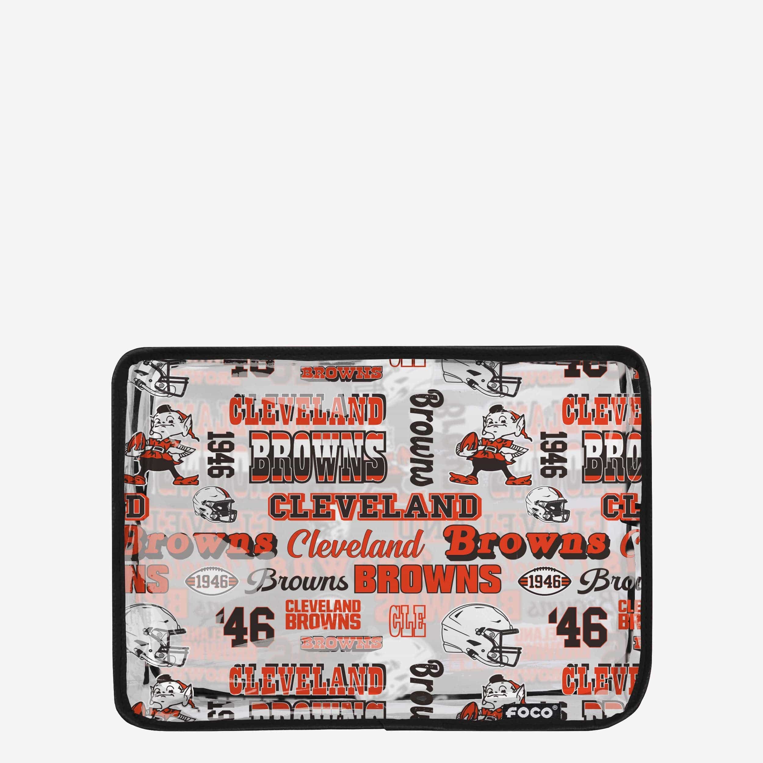 Cleveland Browns Repeat Retro Print Clear Cosmetic Bag - Image 3