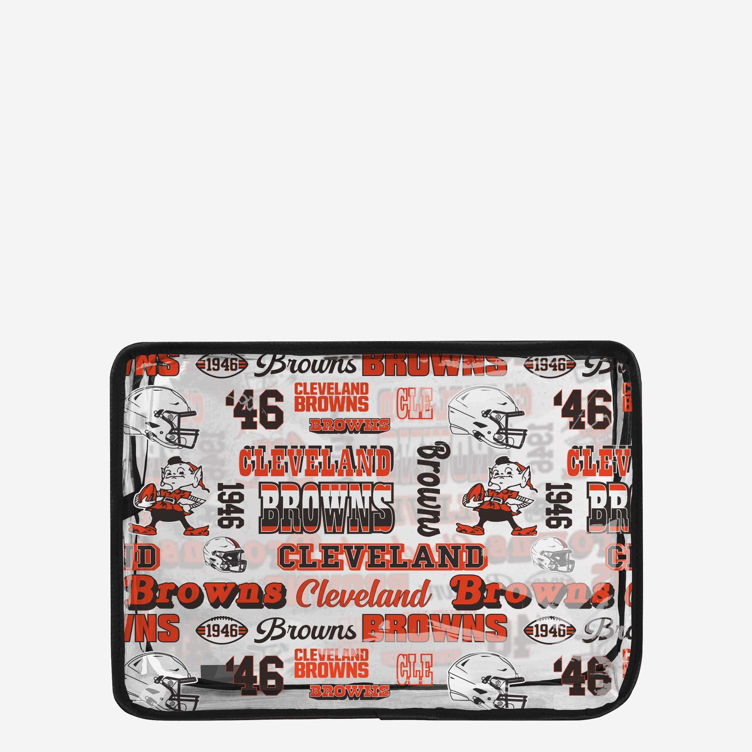 Cleveland Browns Repeat Retro Print Clear Cosmetic Bag - Image 5