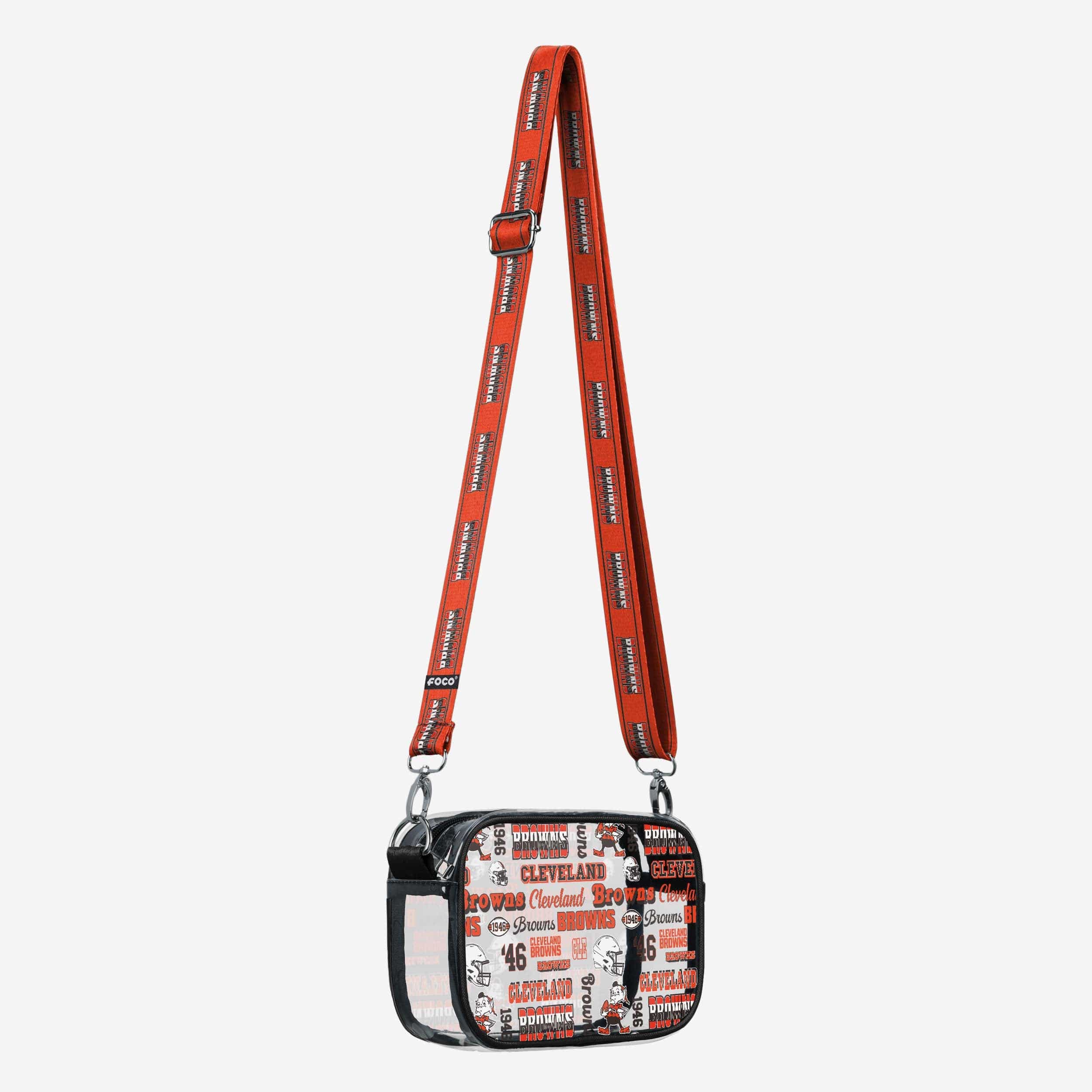 Cleveland Browns Repeat Retro Print Clear Crossbody Bag - Image 2