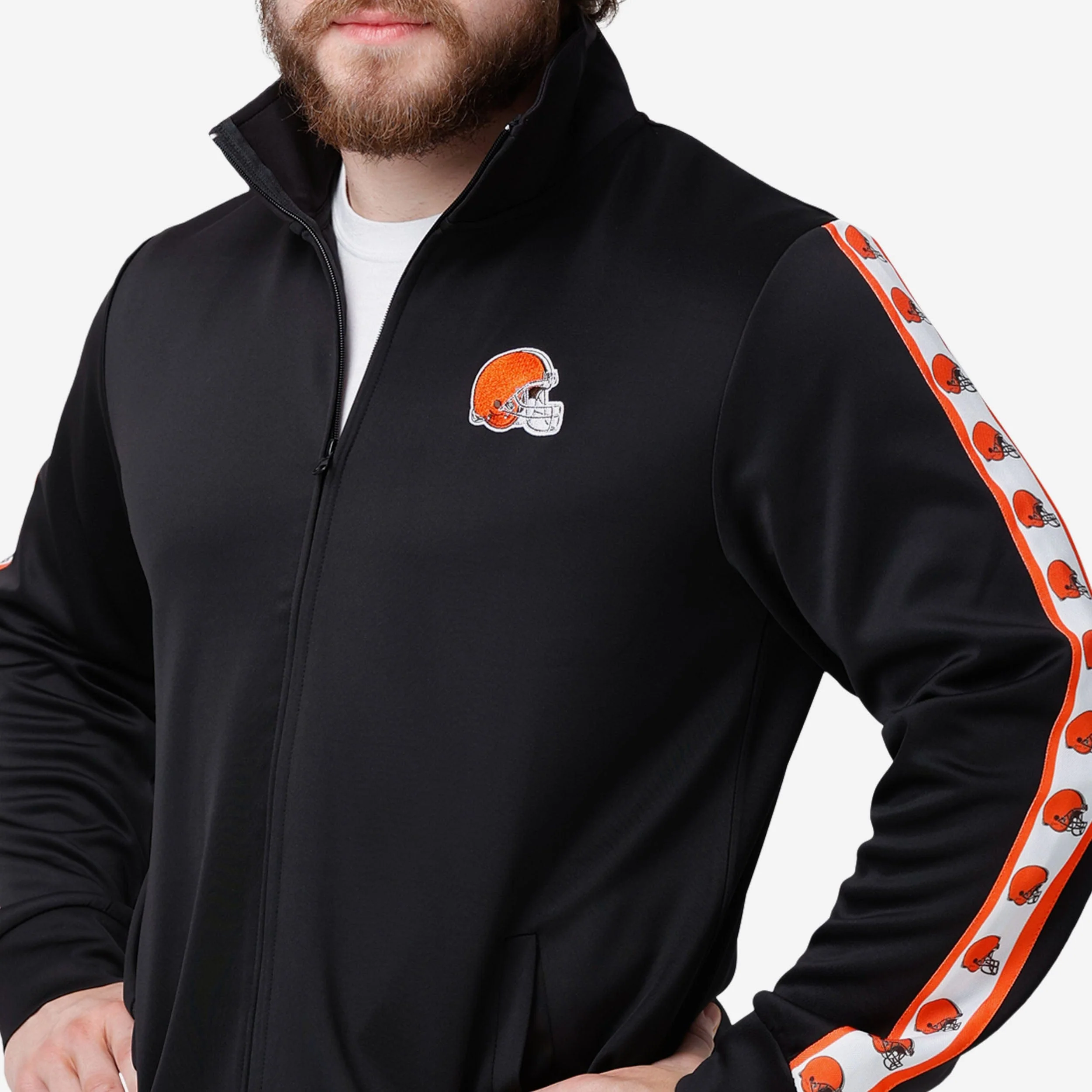 Cleveland Browns Stripe Logo Track Jacket - Image 3