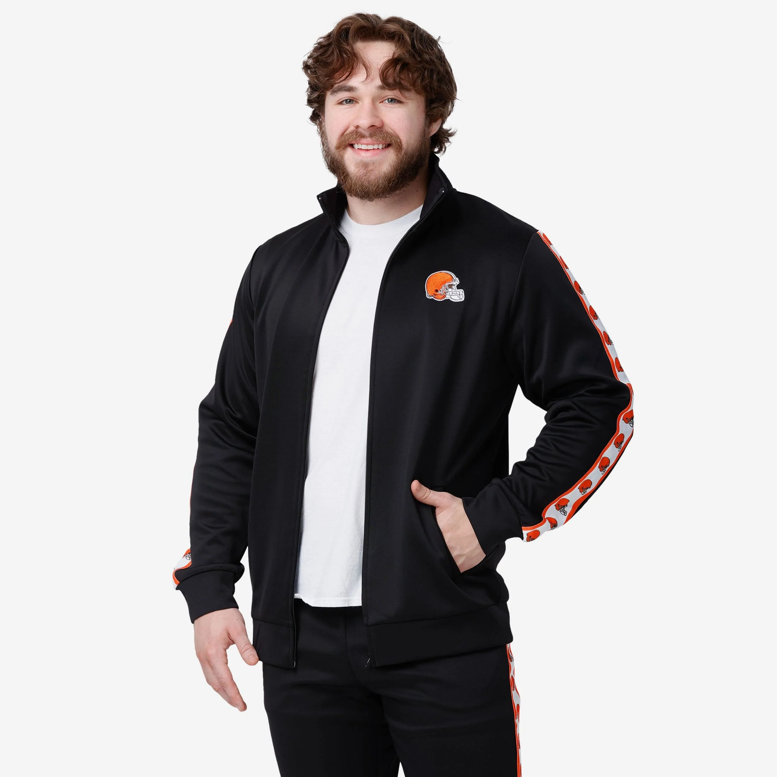 Cleveland Browns Stripe Logo Track Jacket - Image 5