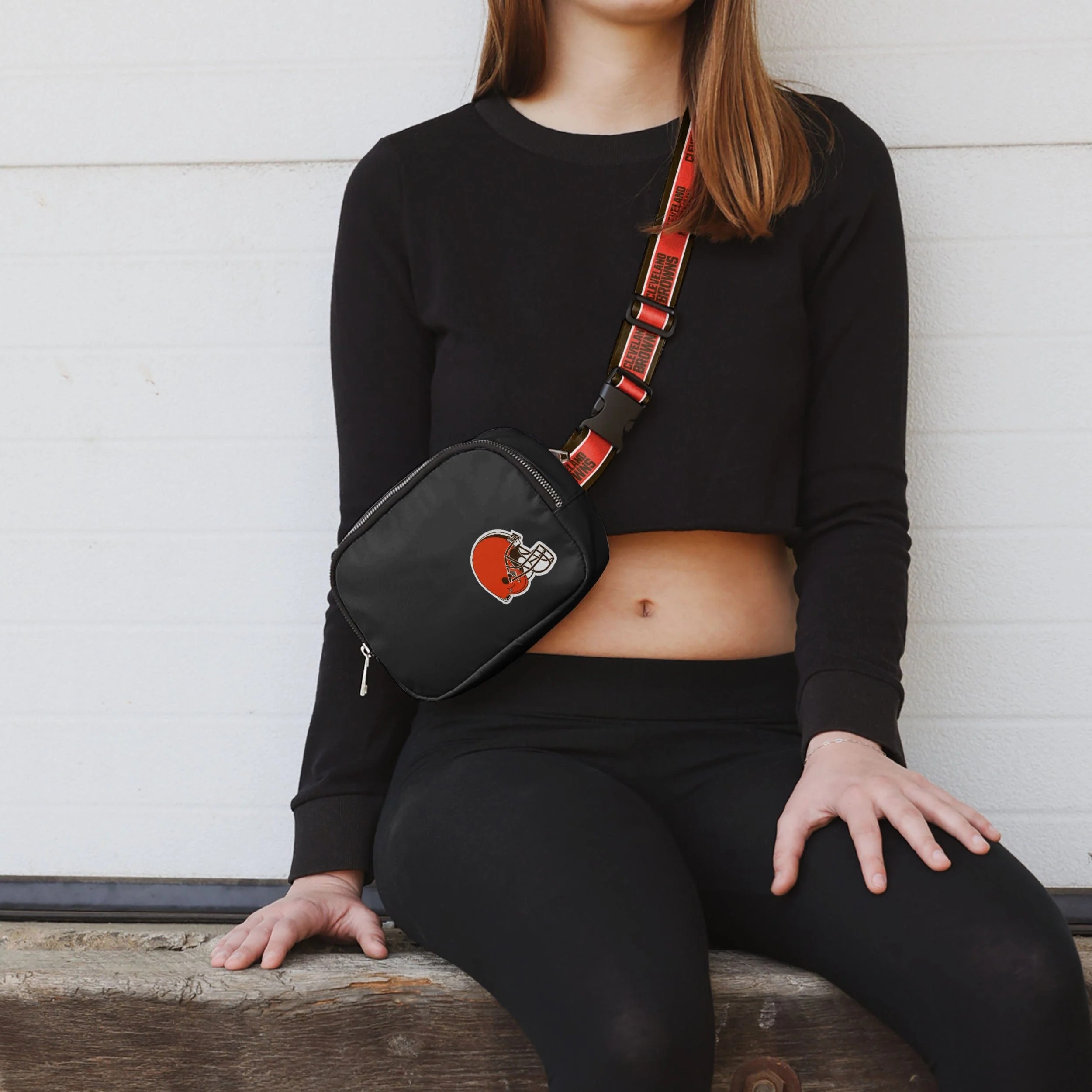 Cleveland Browns Team Wordmark Crossbody Belt Bag - Image 3