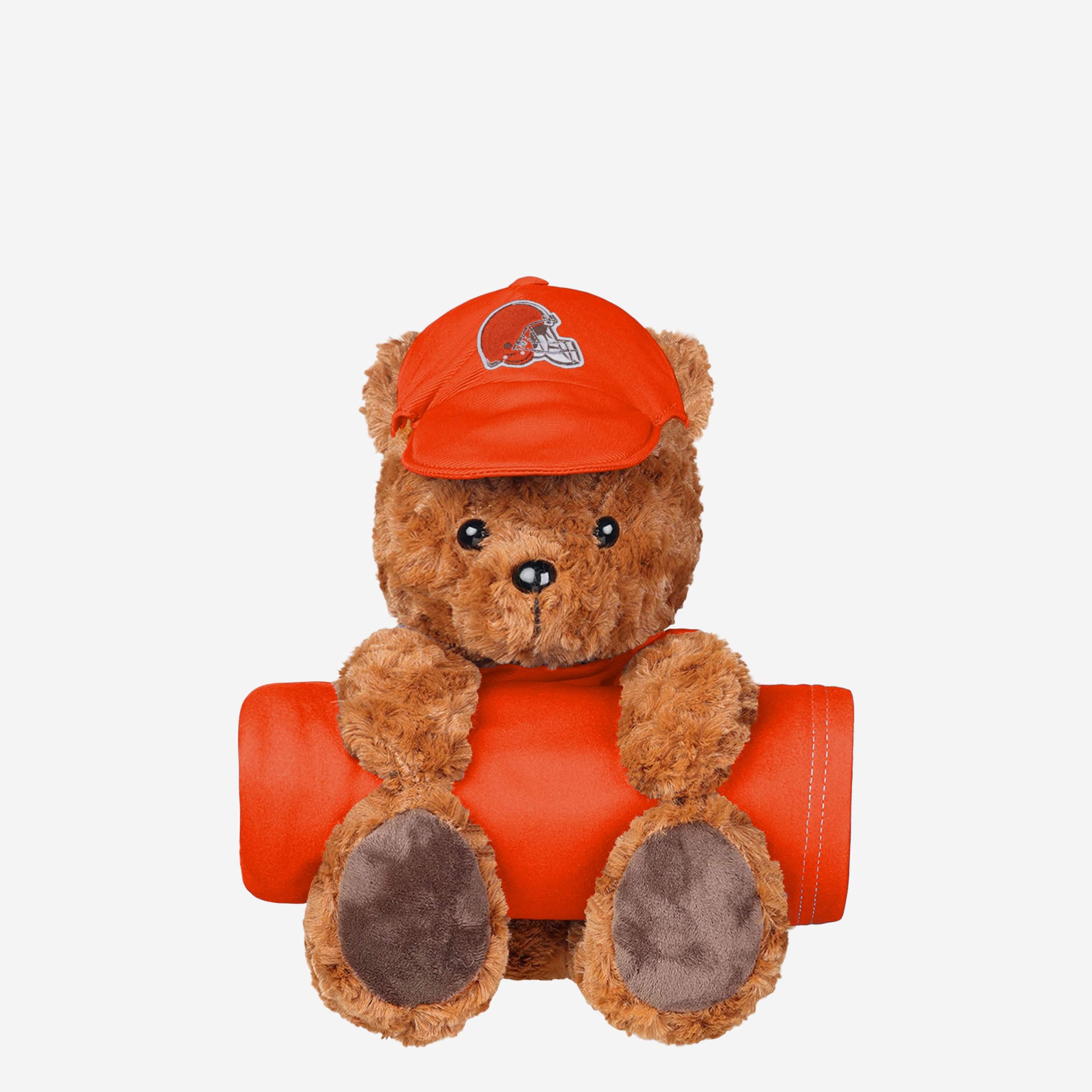 Cleveland Browns Throw Blanket With Plush Bear