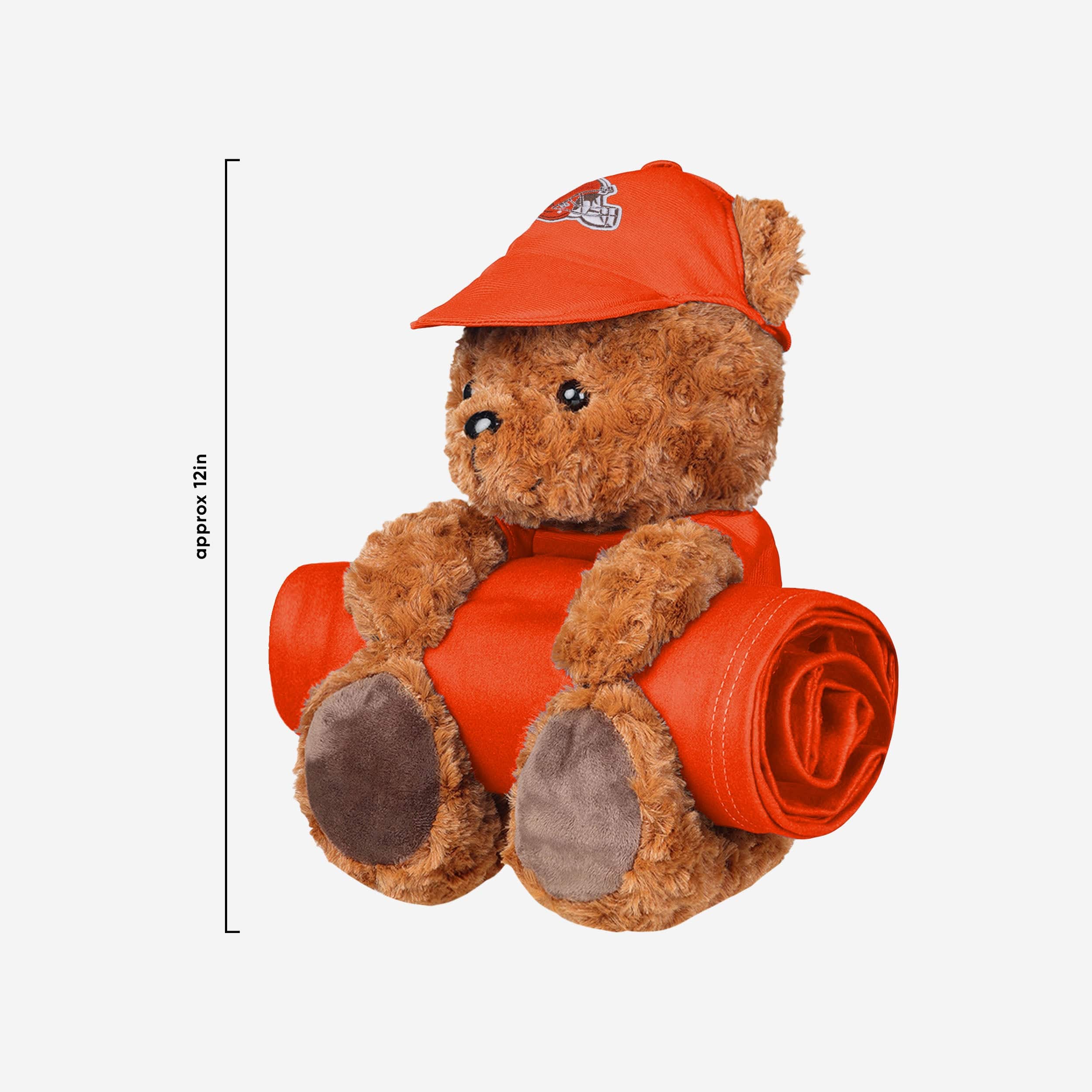 Cleveland Browns Throw Blanket With Plush Bear - Image 3
