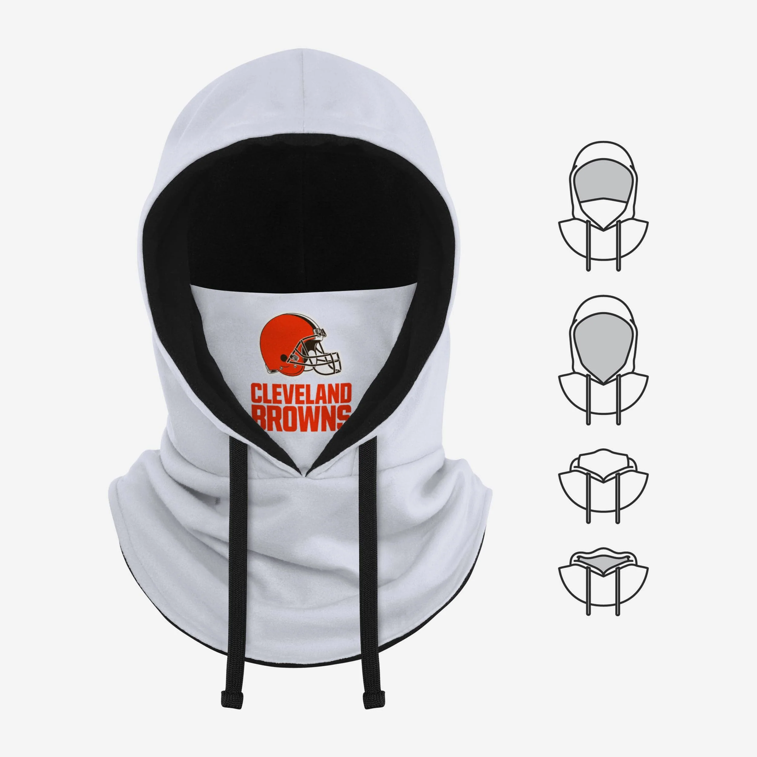 Cleveland Browns White Drawstring Hooded Gaiter - Image 5