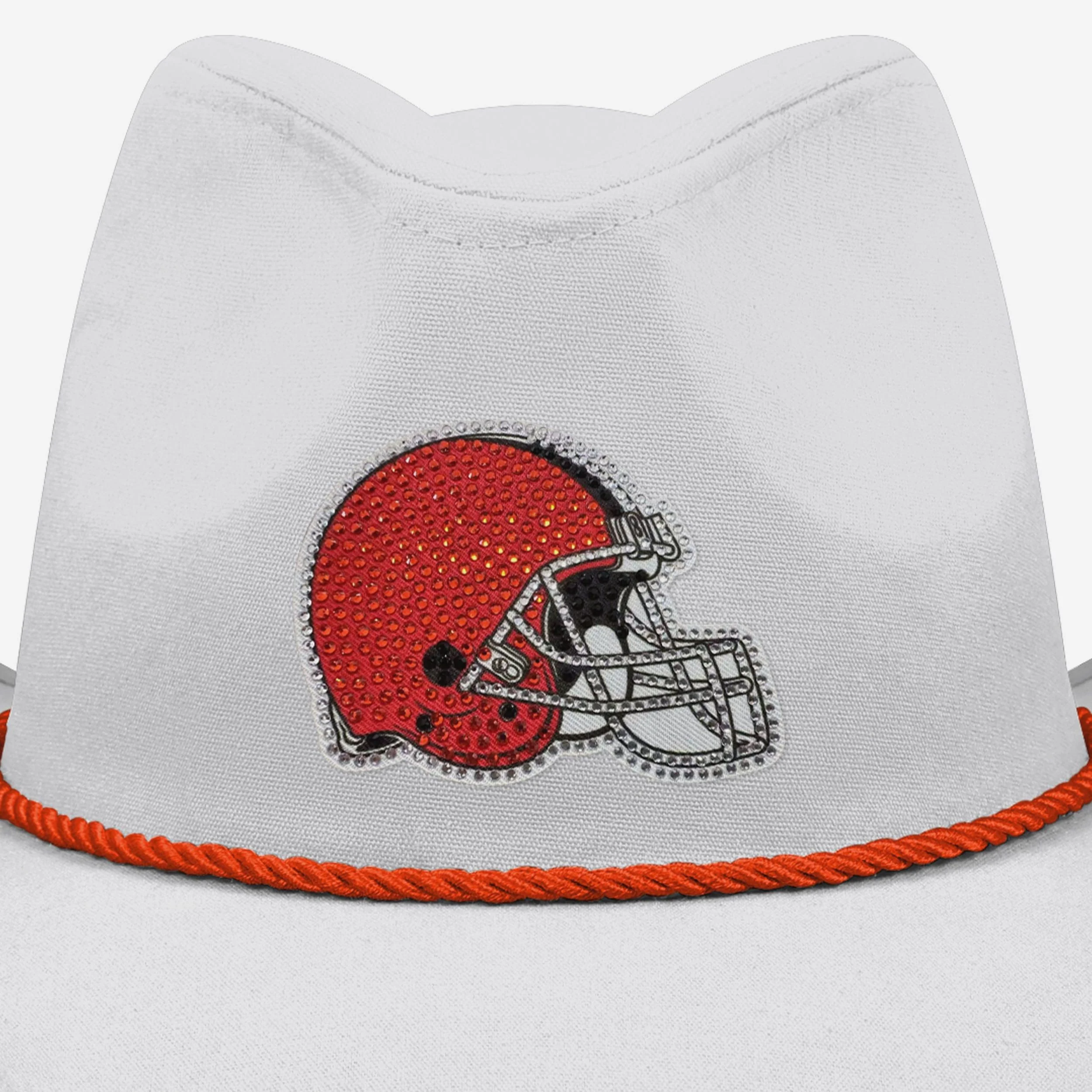 Cleveland Browns White Rhinestone Logo Cowboy Hat - Image 2
