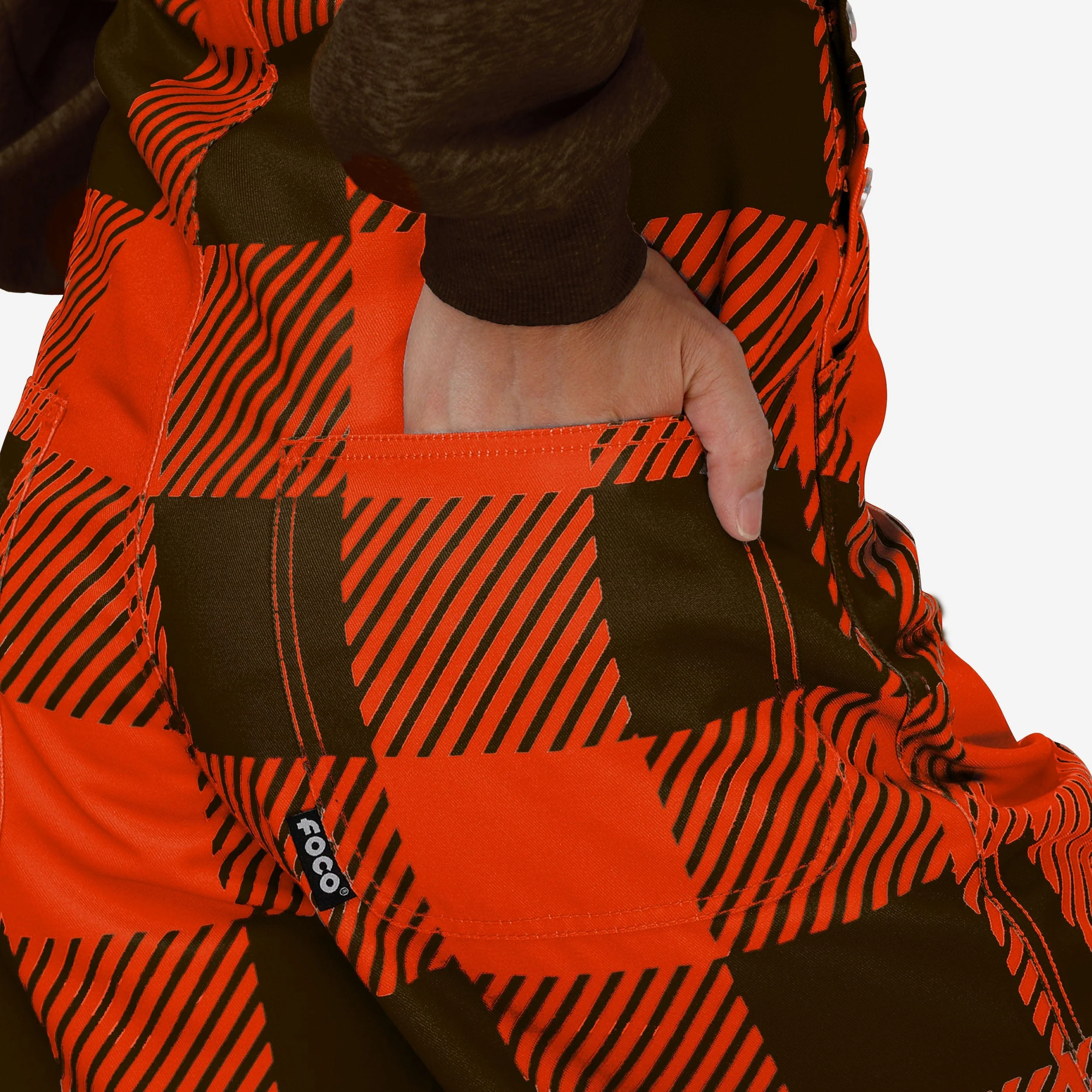 Cleveland Browns Womens Plaid Bib Overalls - Image 6