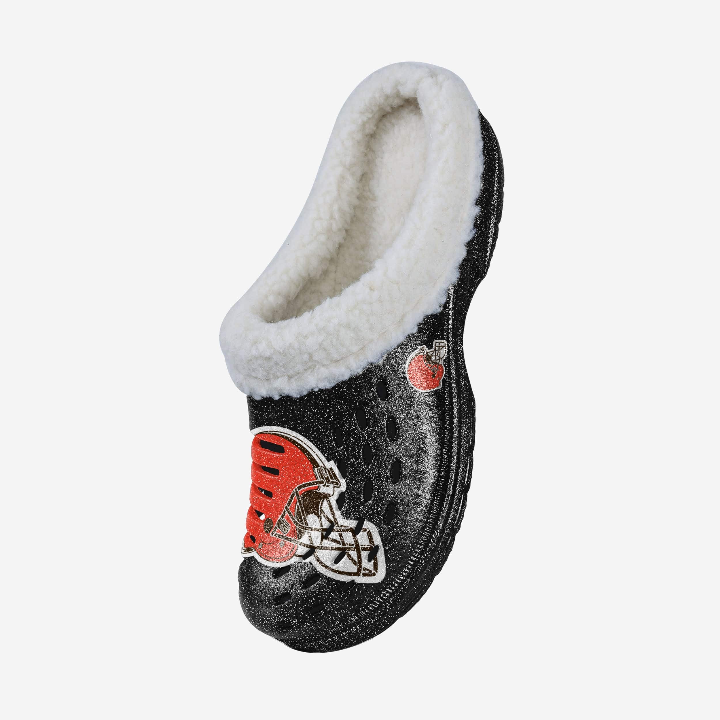 Cleveland Browns Womens Sherpa Lined Glitter Clog - Image 2