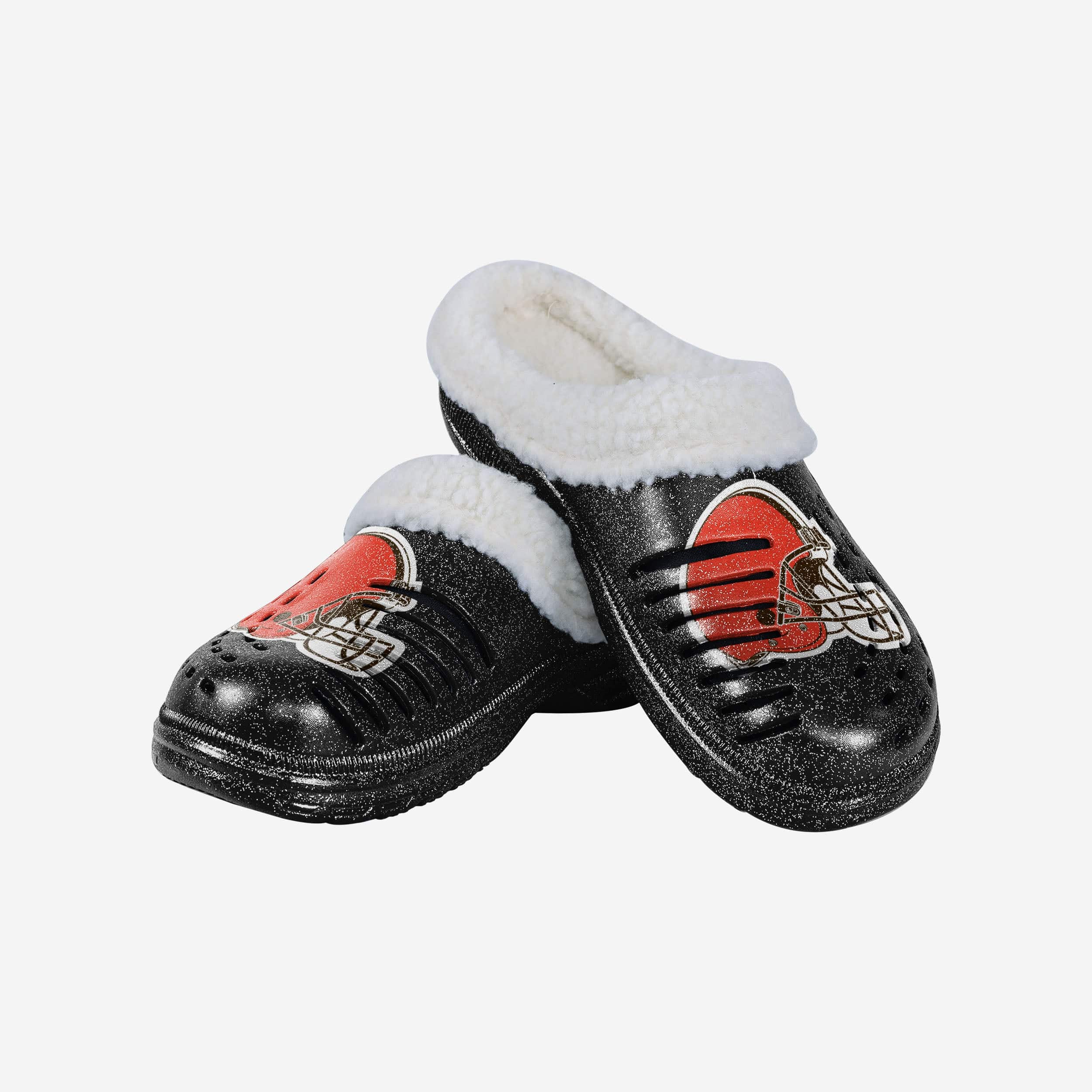 Cleveland Browns Womens Sherpa Lined Glitter Clog - Image 3