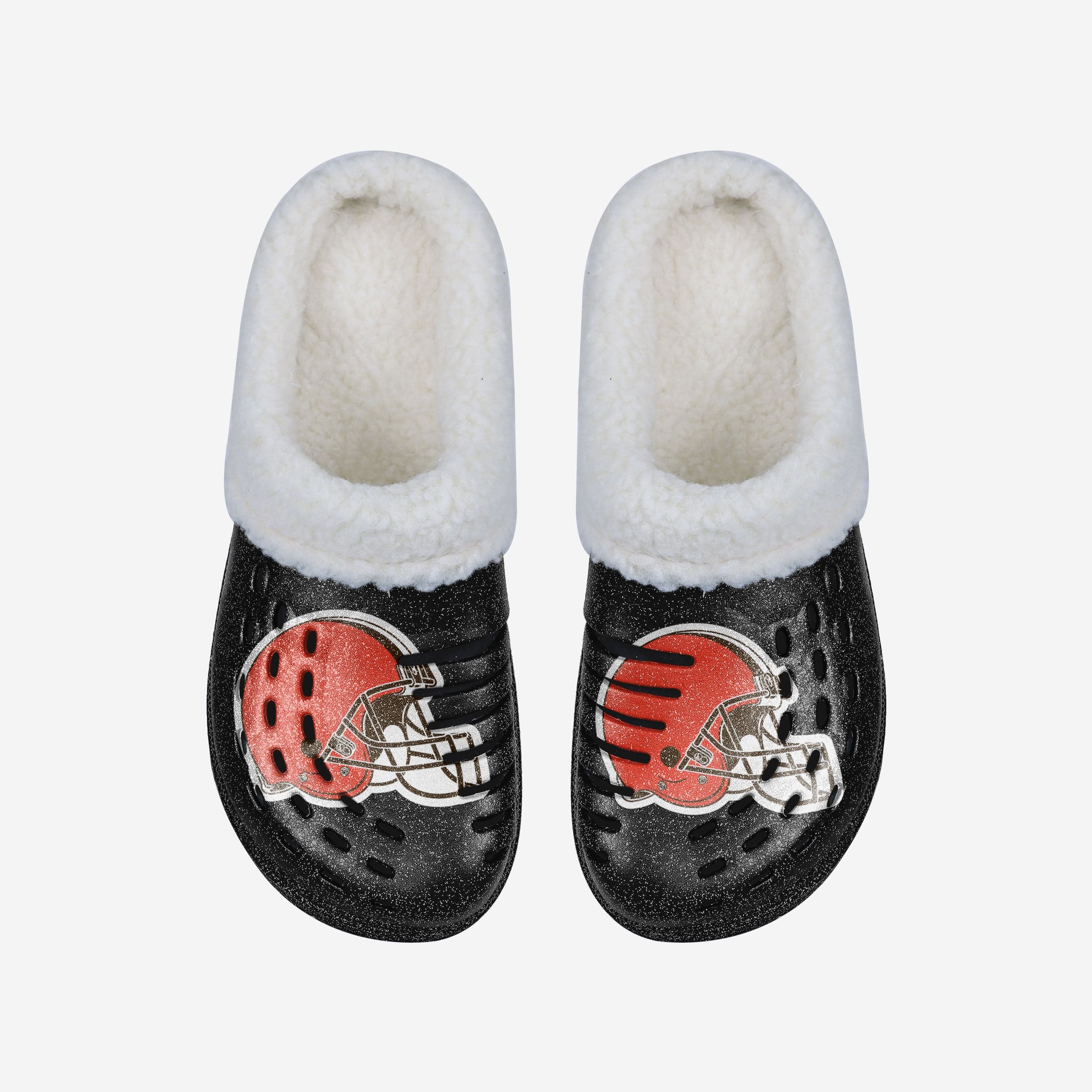 Cleveland Browns Womens Sherpa Lined Glitter Clog - Image 4