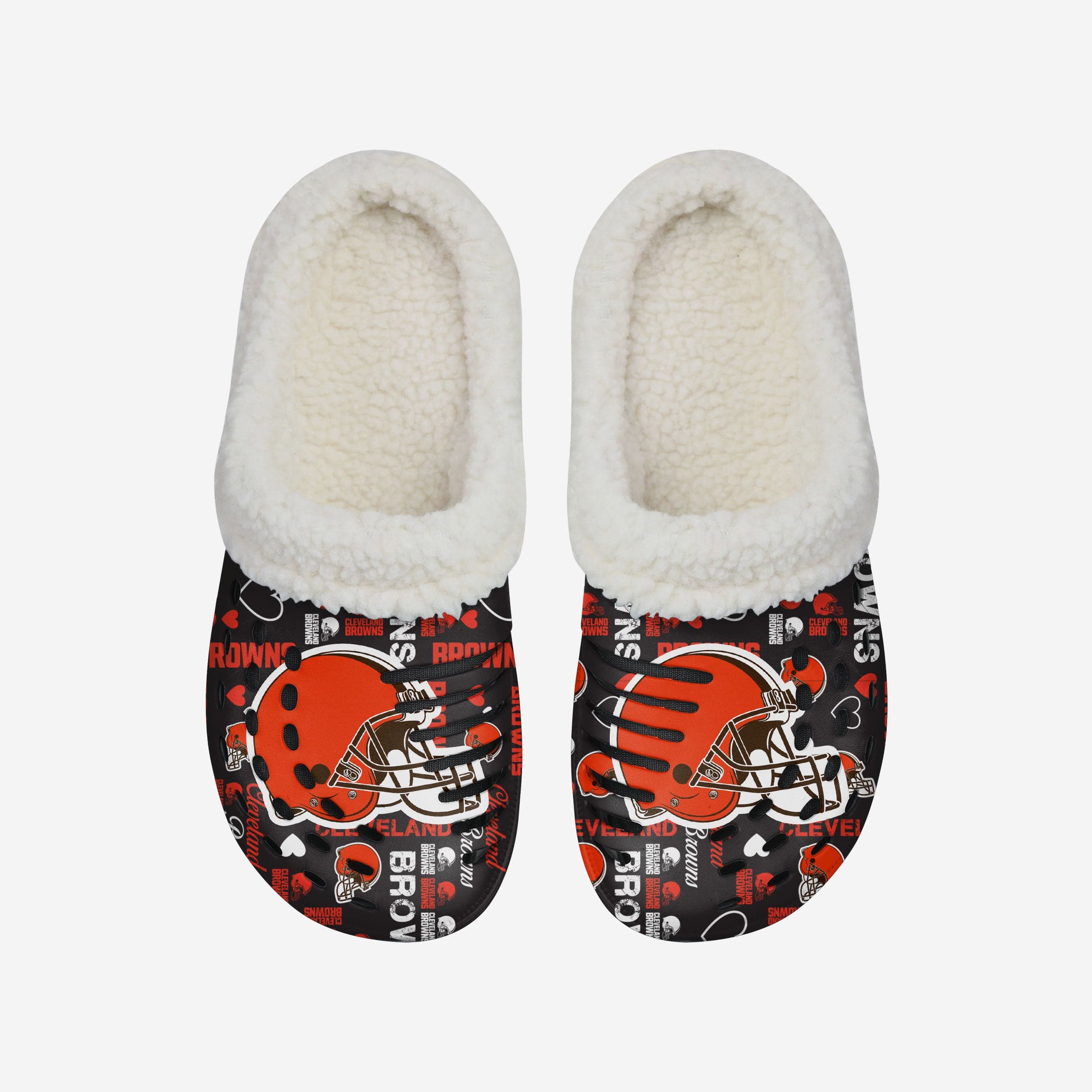 Cleveland Browns Womens Sherpa Lined Logo Love Clog - Image 4