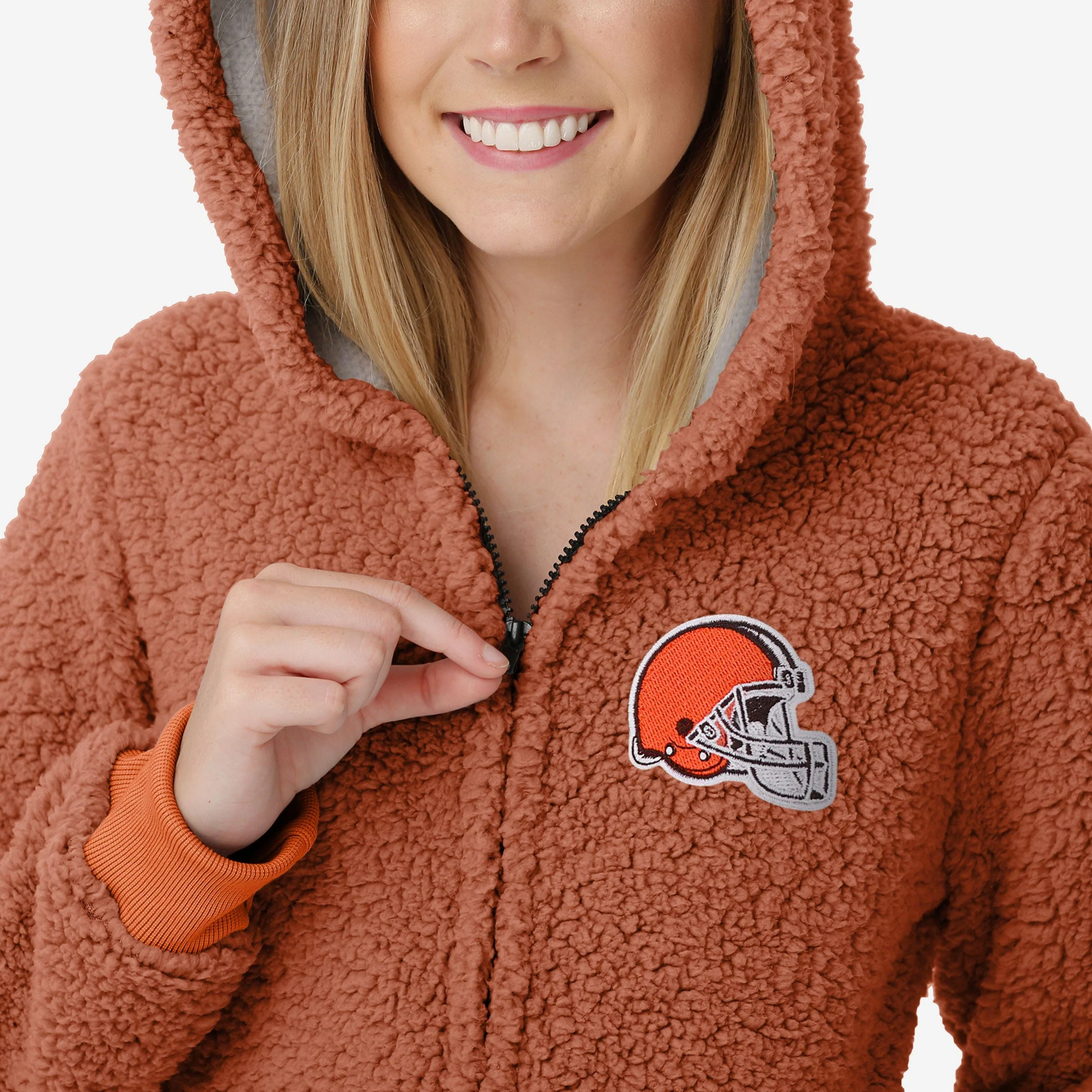 Cleveland Browns Womens Sherpa One Piece Pajamas - Image 3