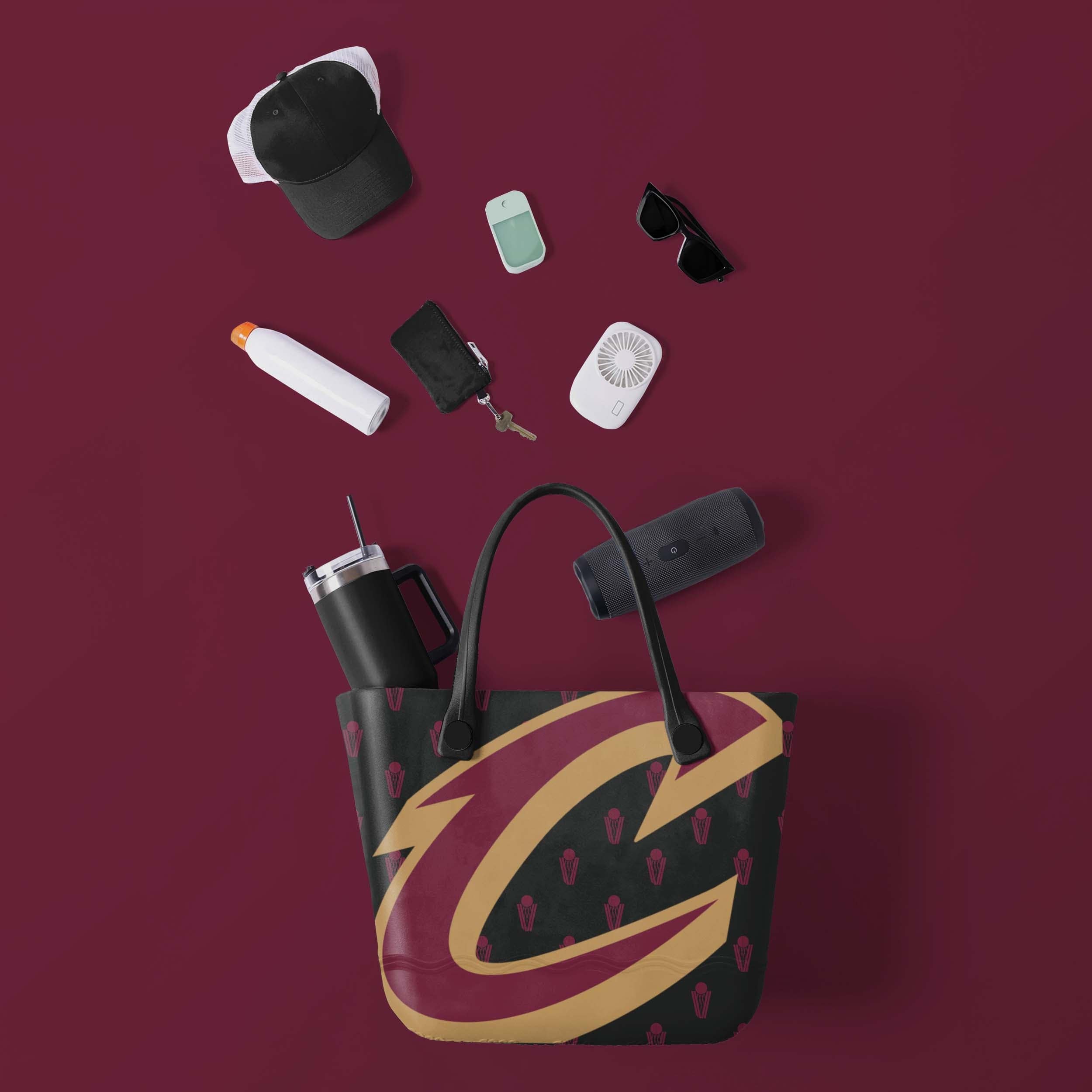 Cleveland Cavaliers Big Logo Mini Print Tailgate Tote Bag - Image 2