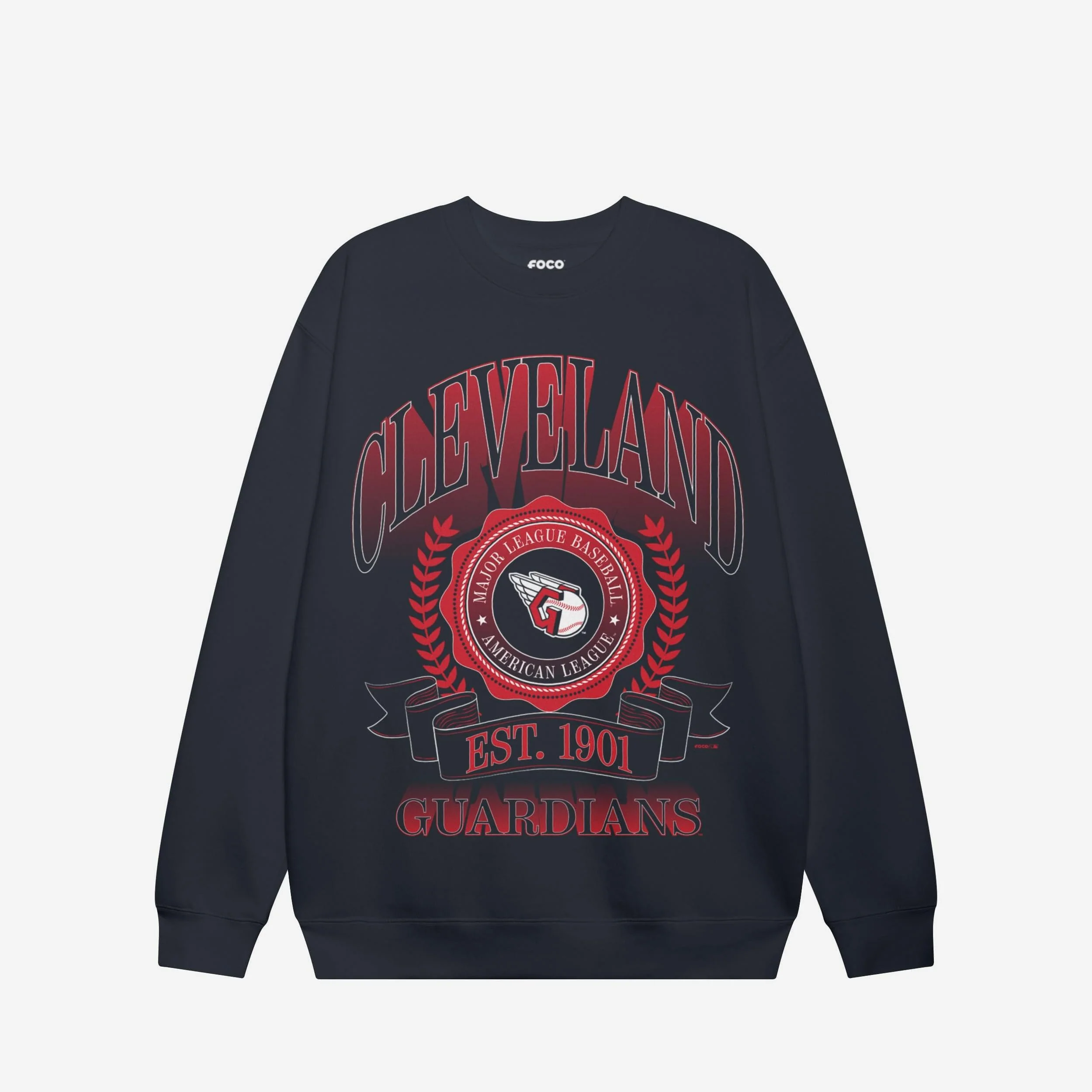Cleveland Guardians Banner Crest Crew Neck Sweatshirt