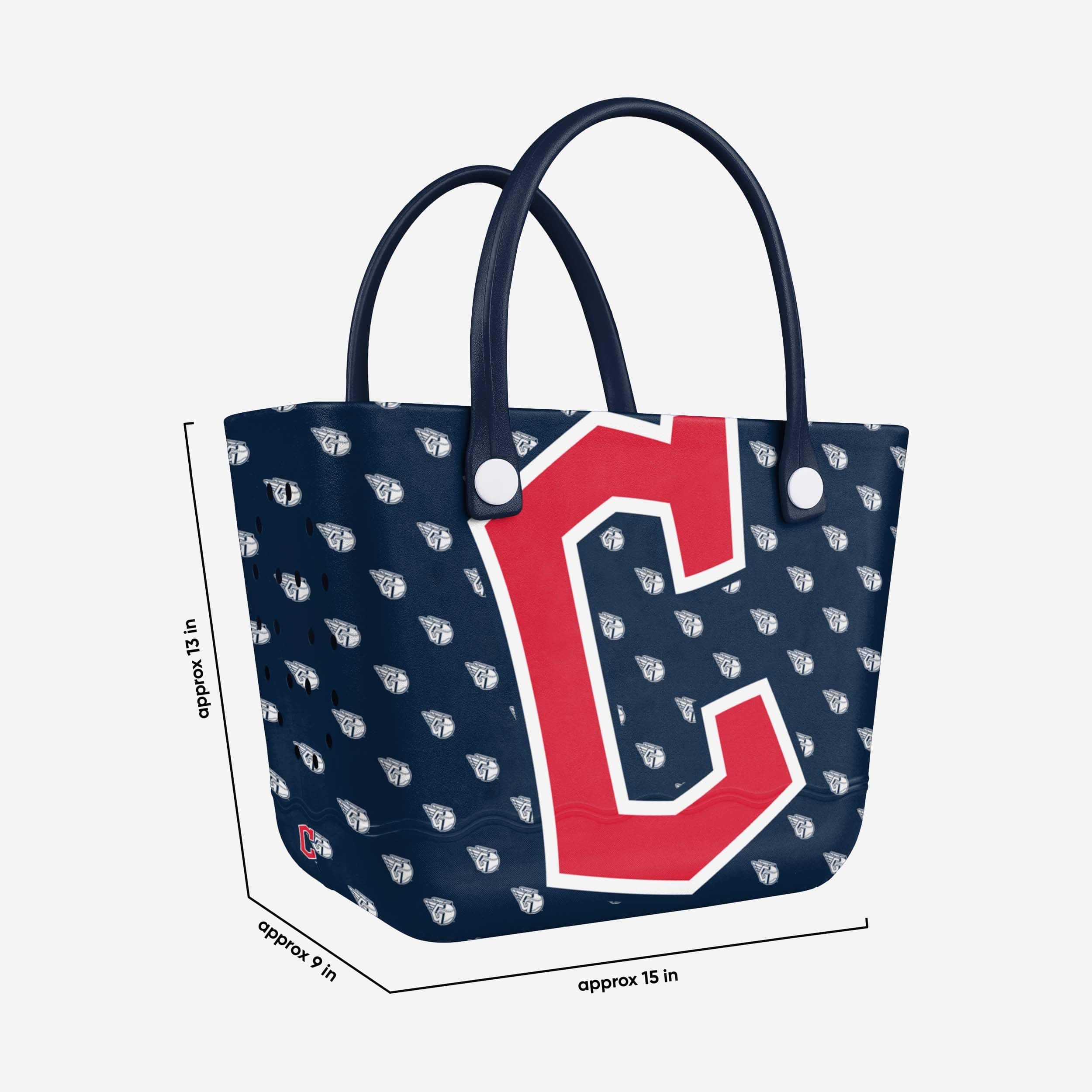Cleveland Guardians Big Logo Mini Print Tailgate Tote Bag - Image 3