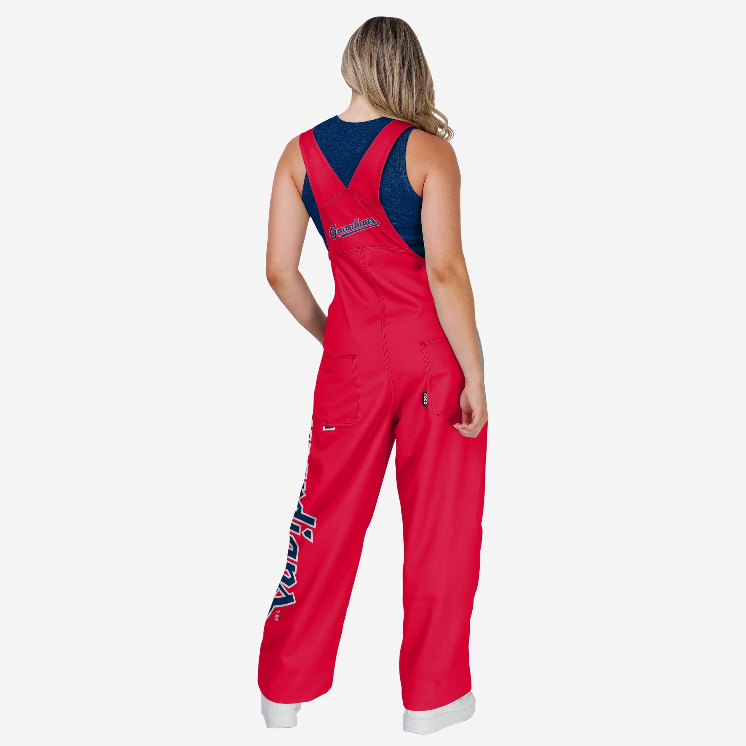 Cleveland Guardians Womens Big Logo Bib Overalls - Image 2