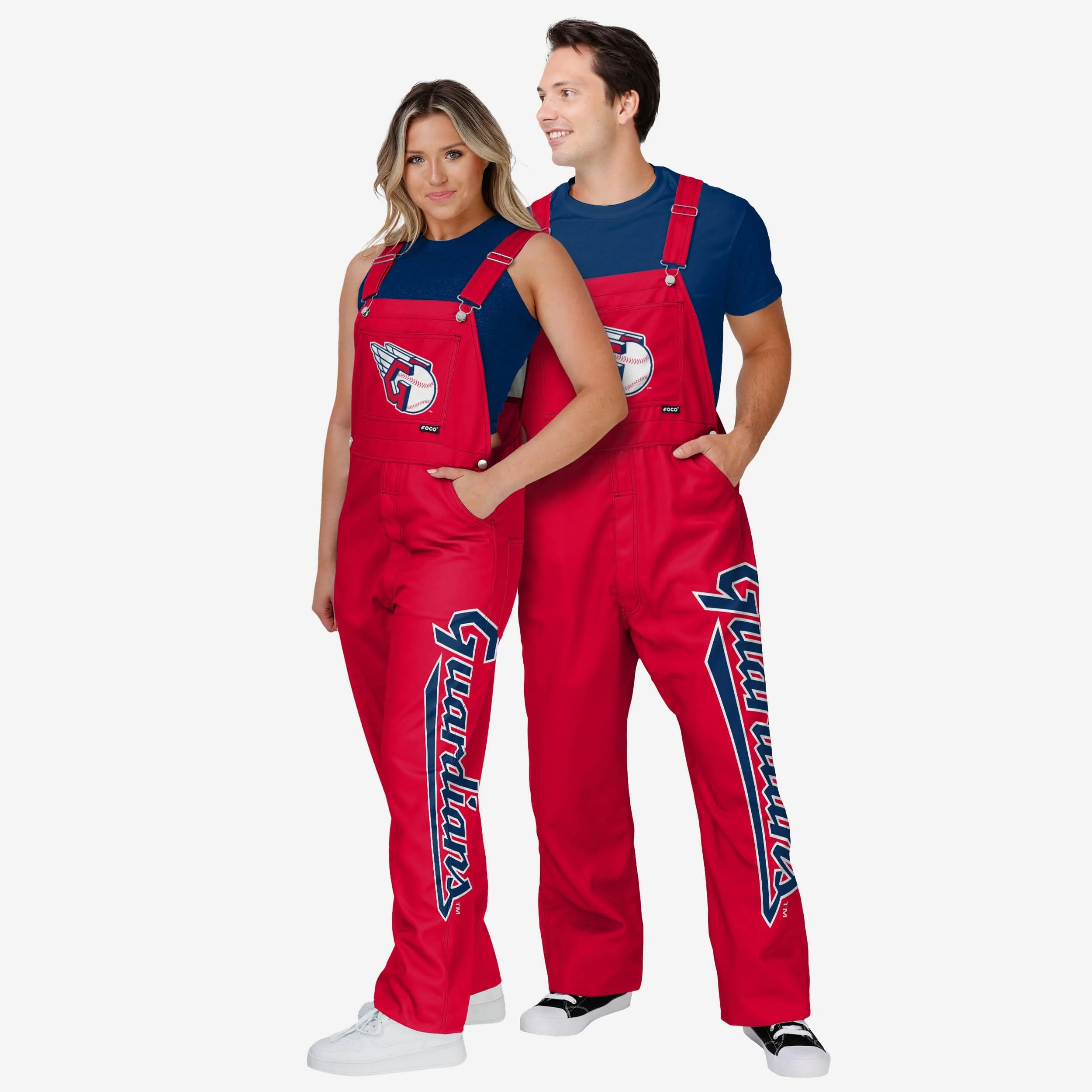 Cleveland Guardians Womens Big Logo Bib Overalls - Image 3