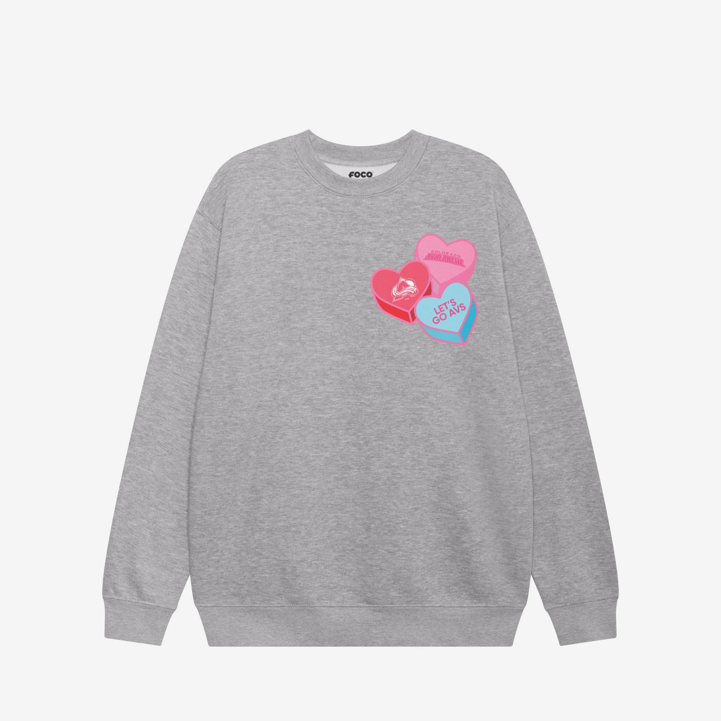 Colorado Avalanche Candy Heart Crew Neck Sweatshirt - Image 3
