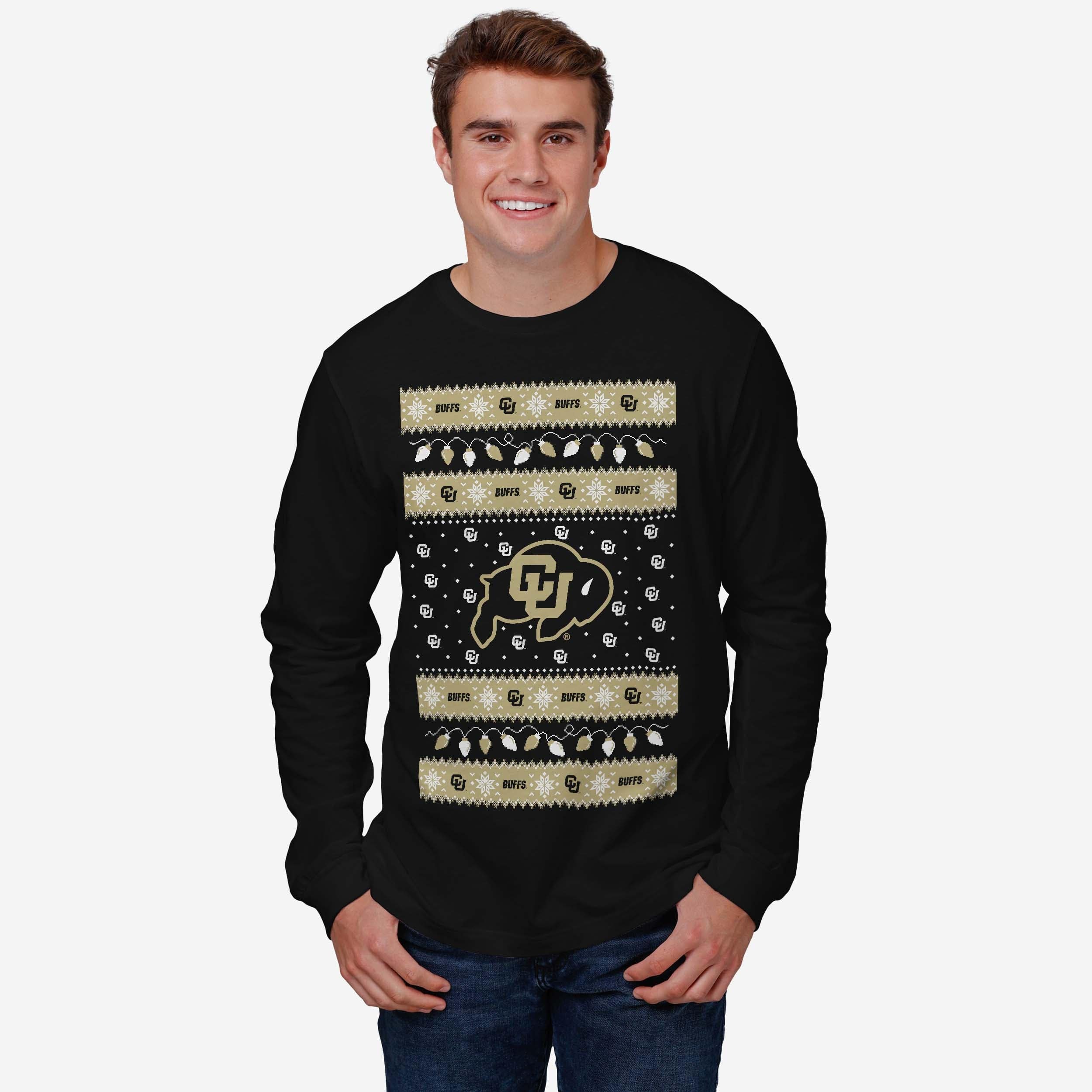 Colorado Buffaloes Holiday Lights Sweater Long Sleeve T-Shirt - Image 2