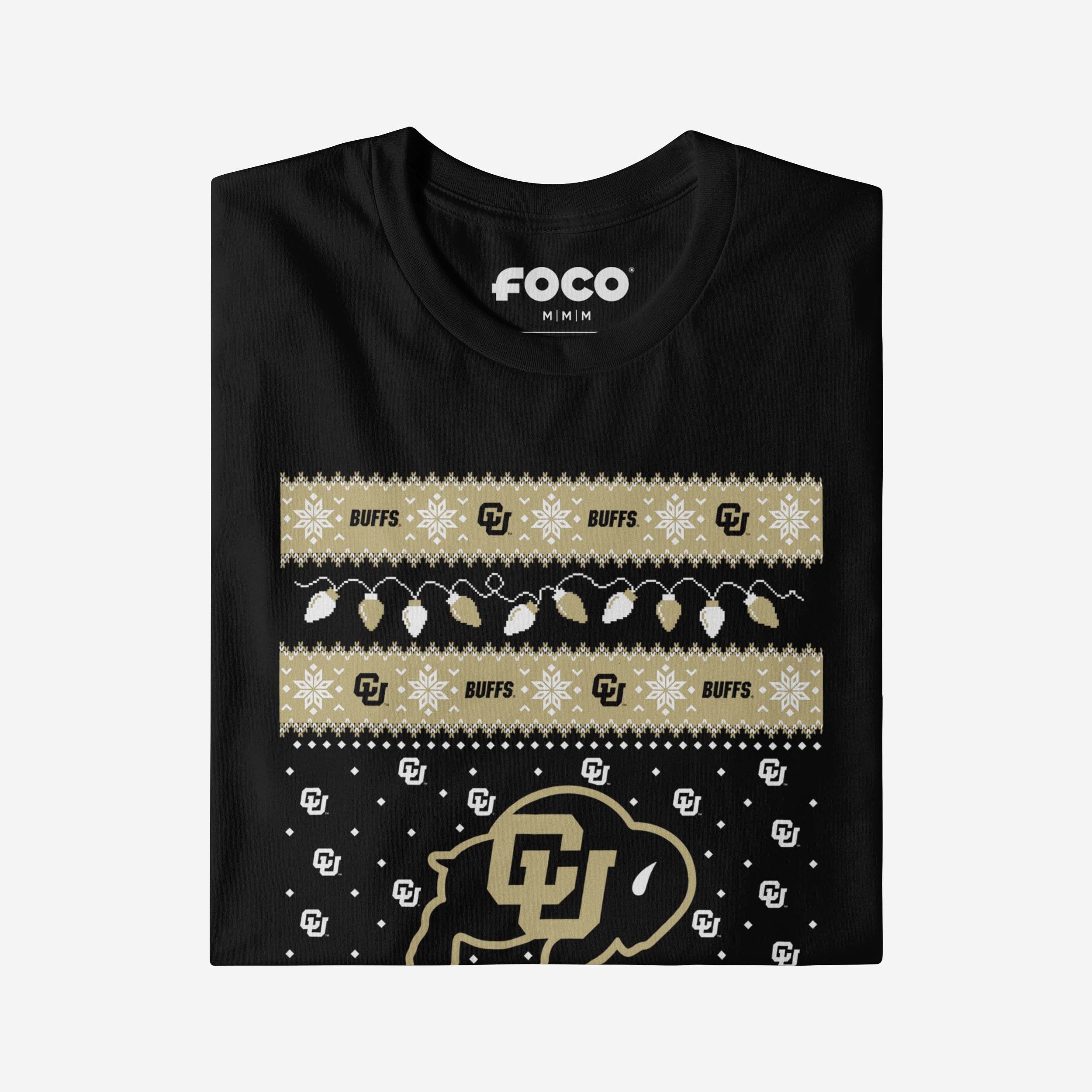 Colorado Buffaloes Holiday Lights Sweater T-Shirt - Image 4