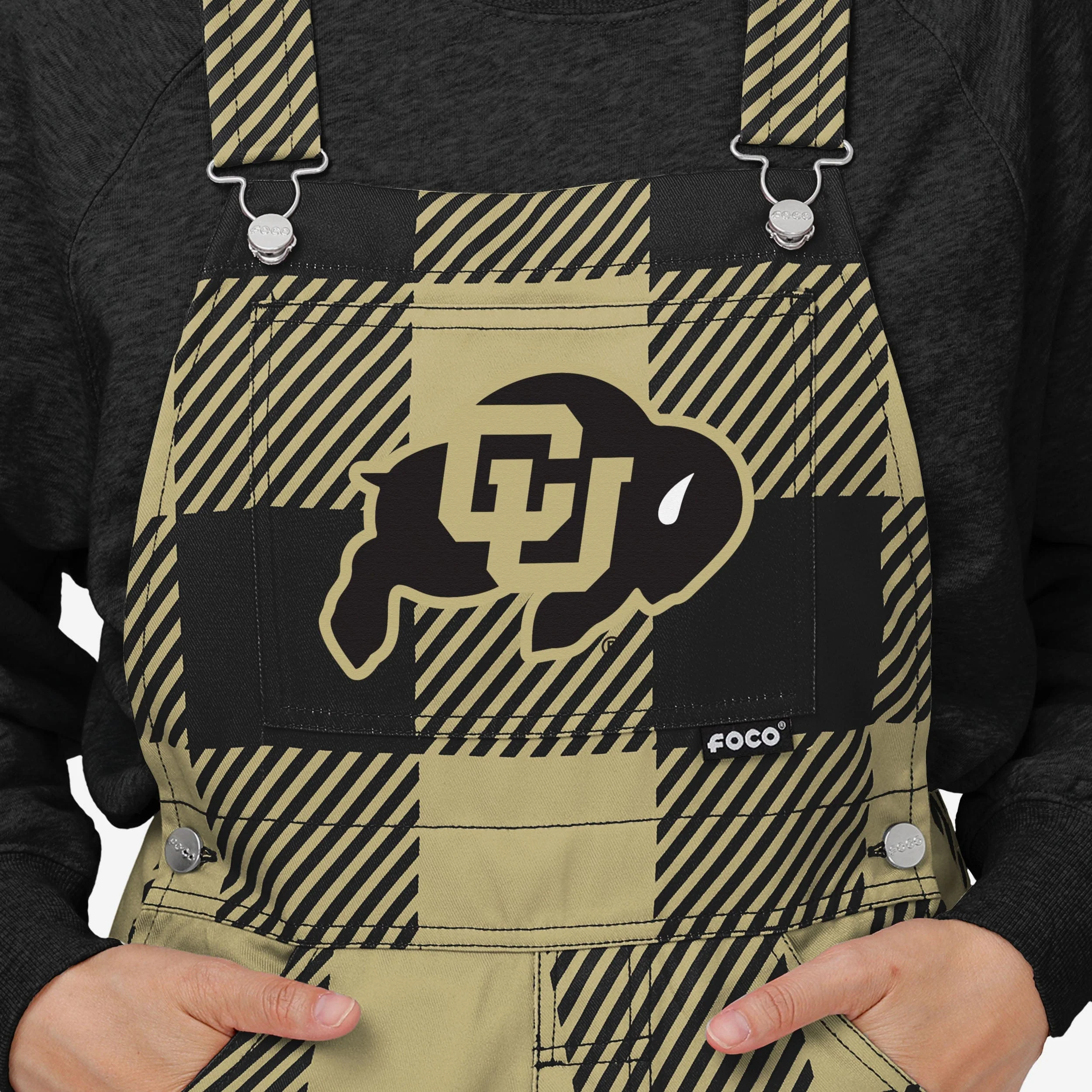 Colorado Buffaloes Womens Plaid Bib Overalls - Image 4